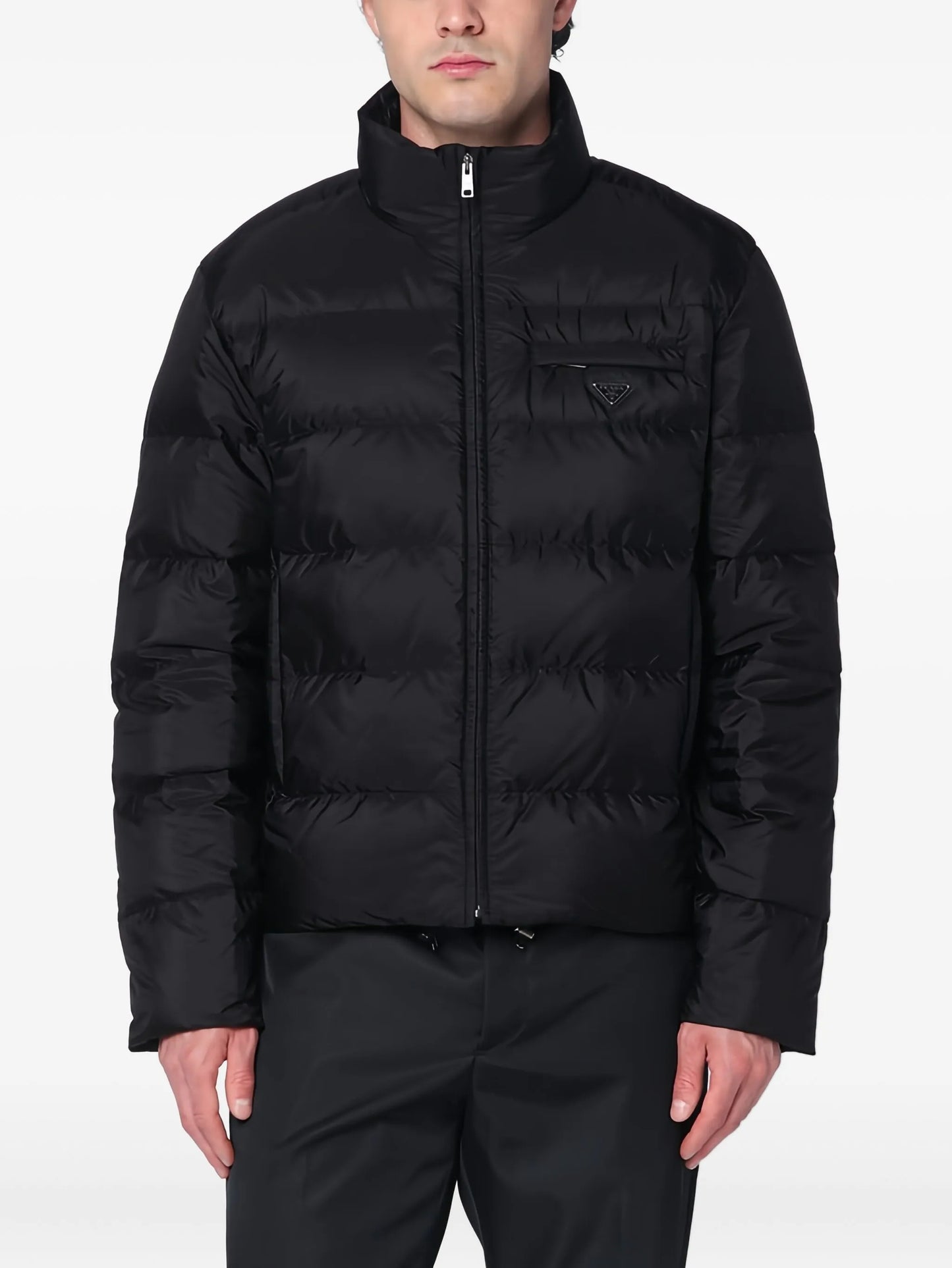 Triangle-logo padded jacket