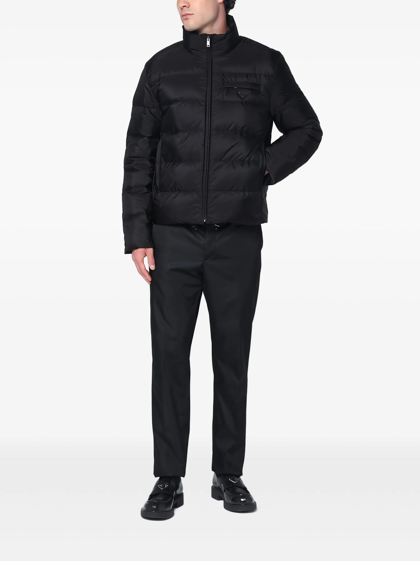 Triangle-logo padded jacket