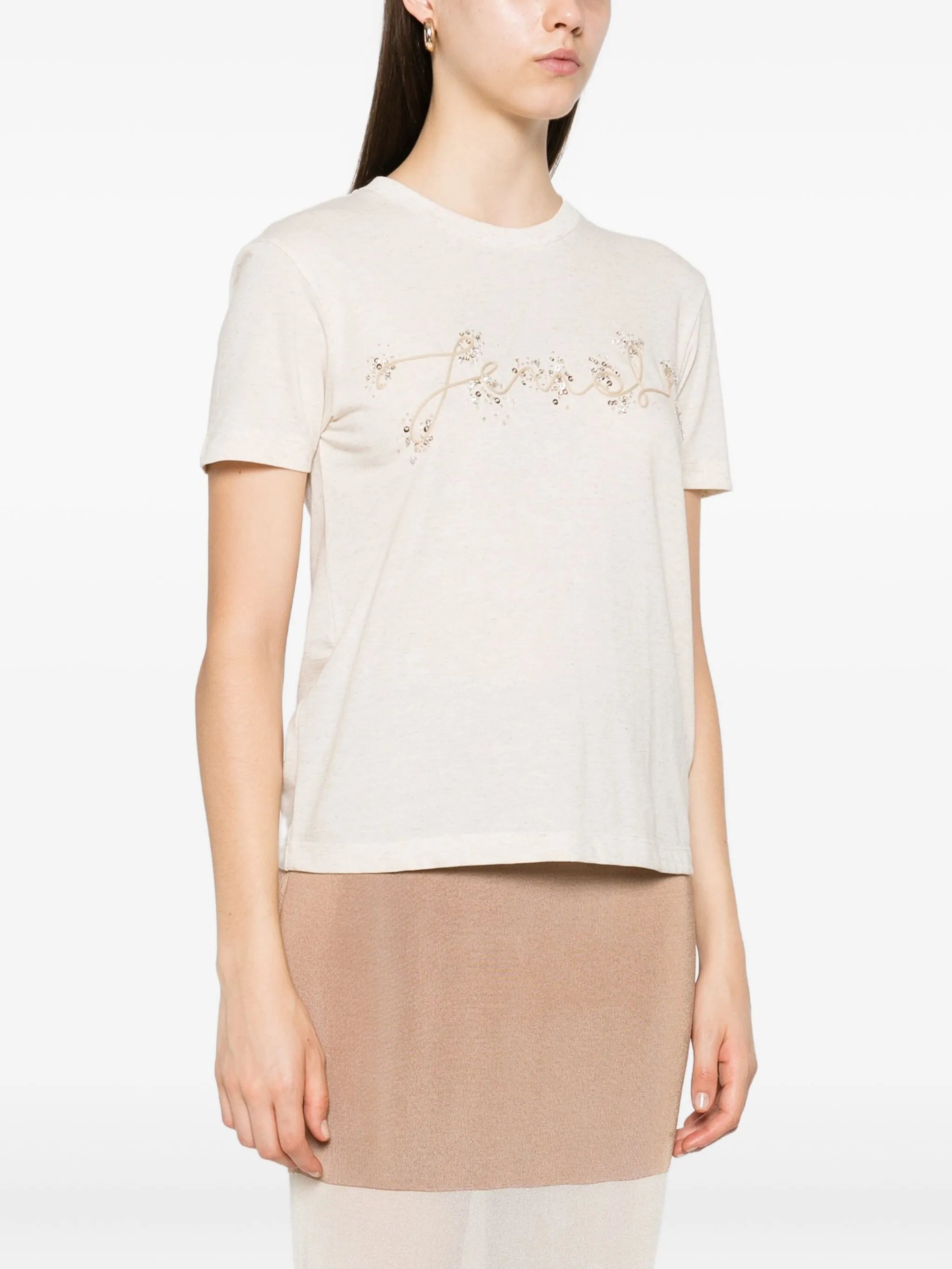 sequin-embellished T-shirt