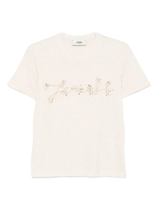 sequin-embellished T-shirt