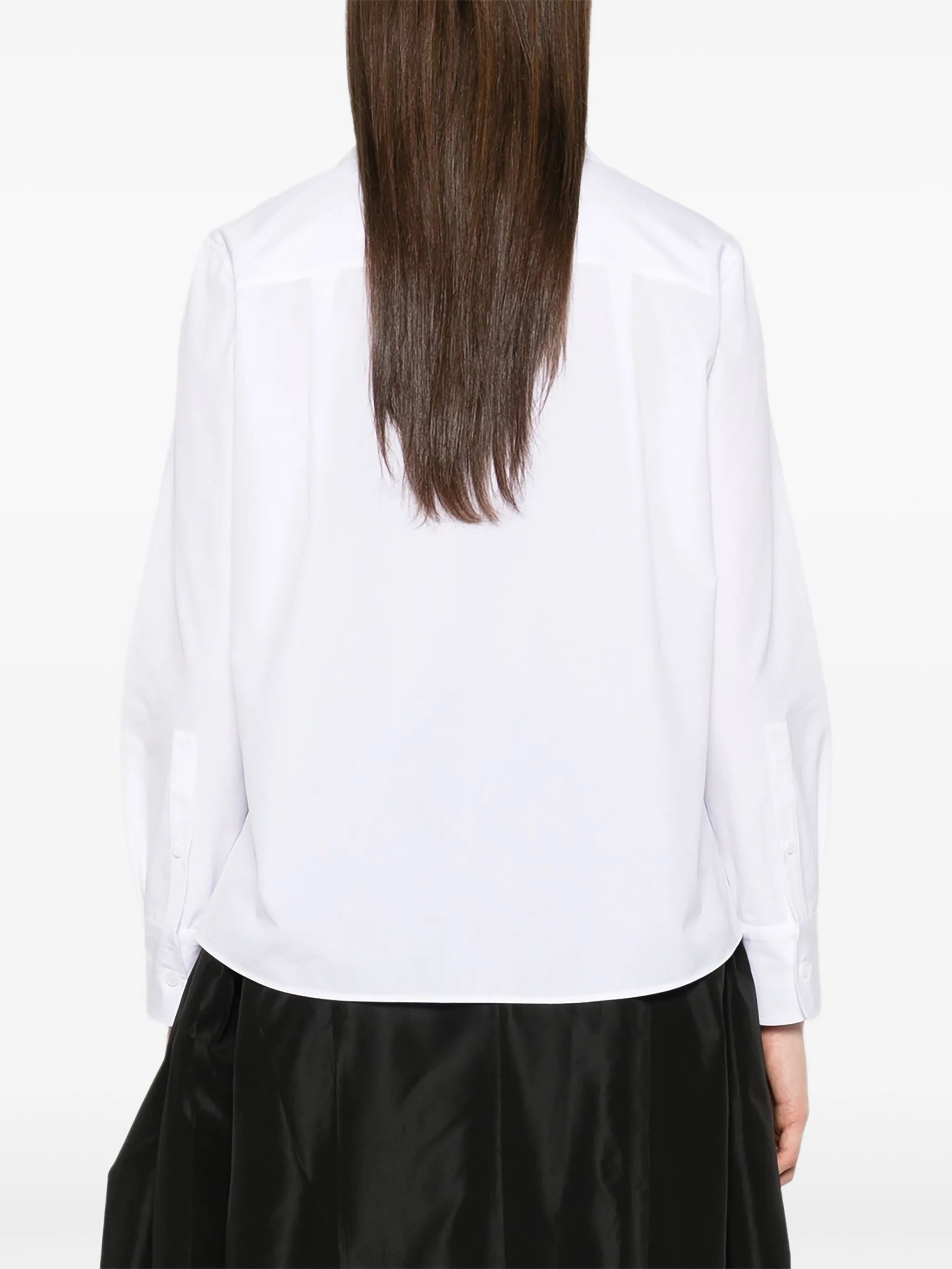 oversized-collar cotton shirt