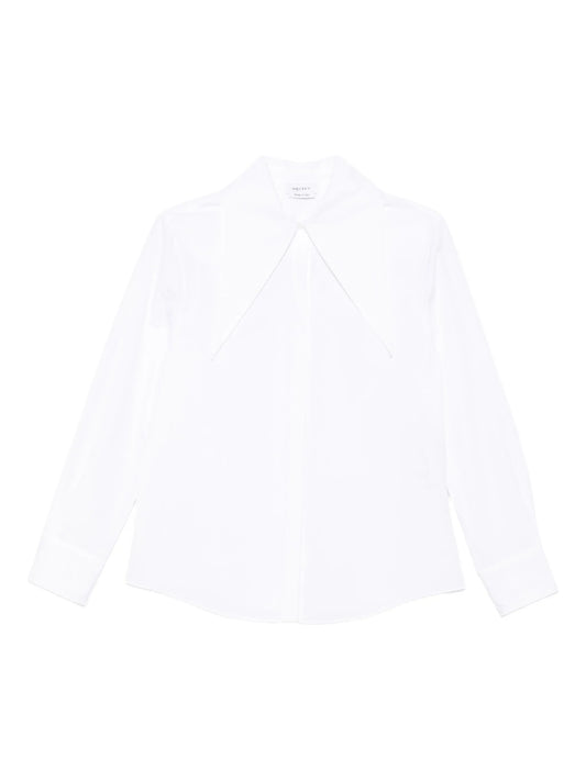 oversized-collar cotton shirt