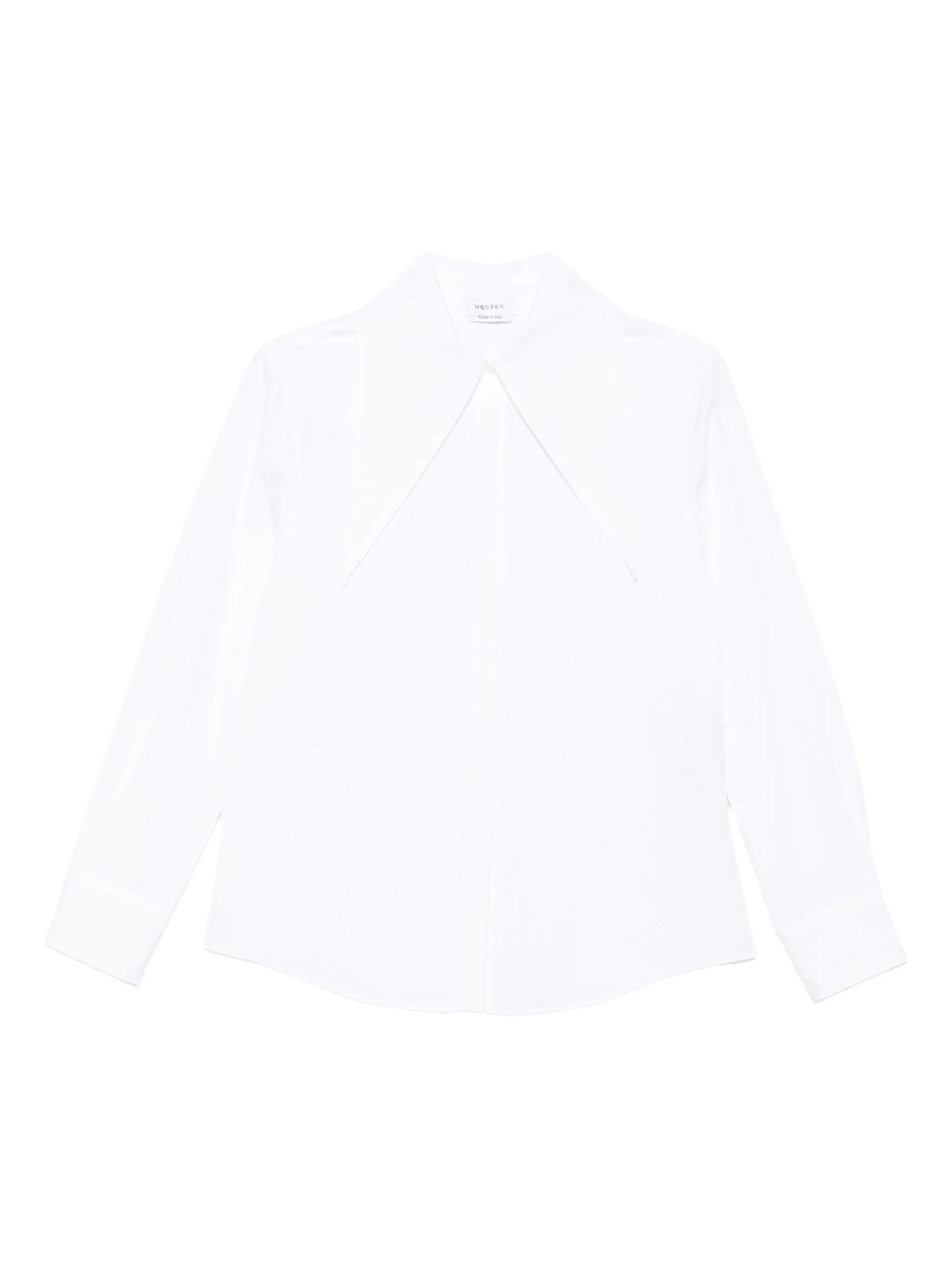 oversized-collar cotton shirt