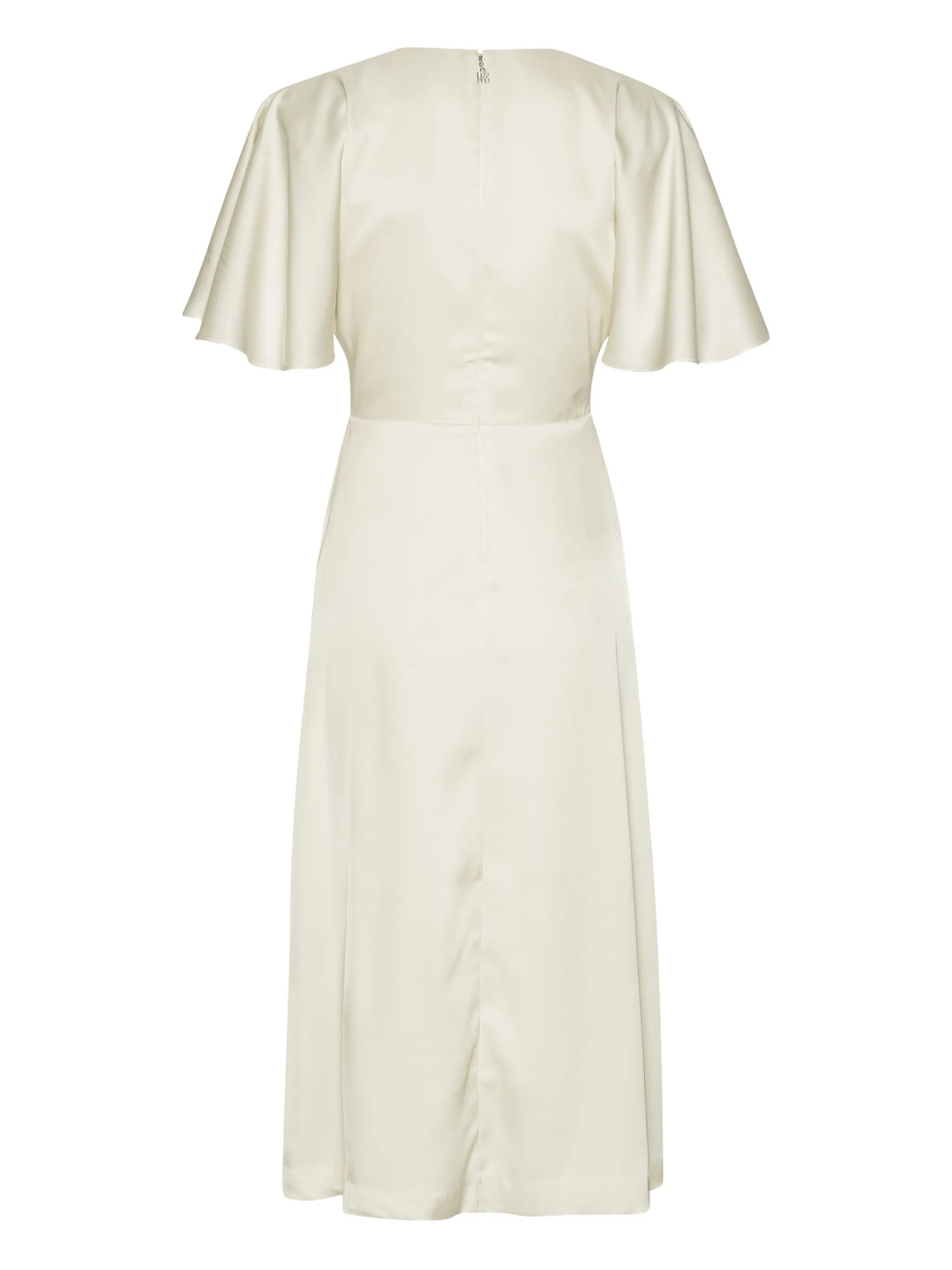 satin slit midi dress