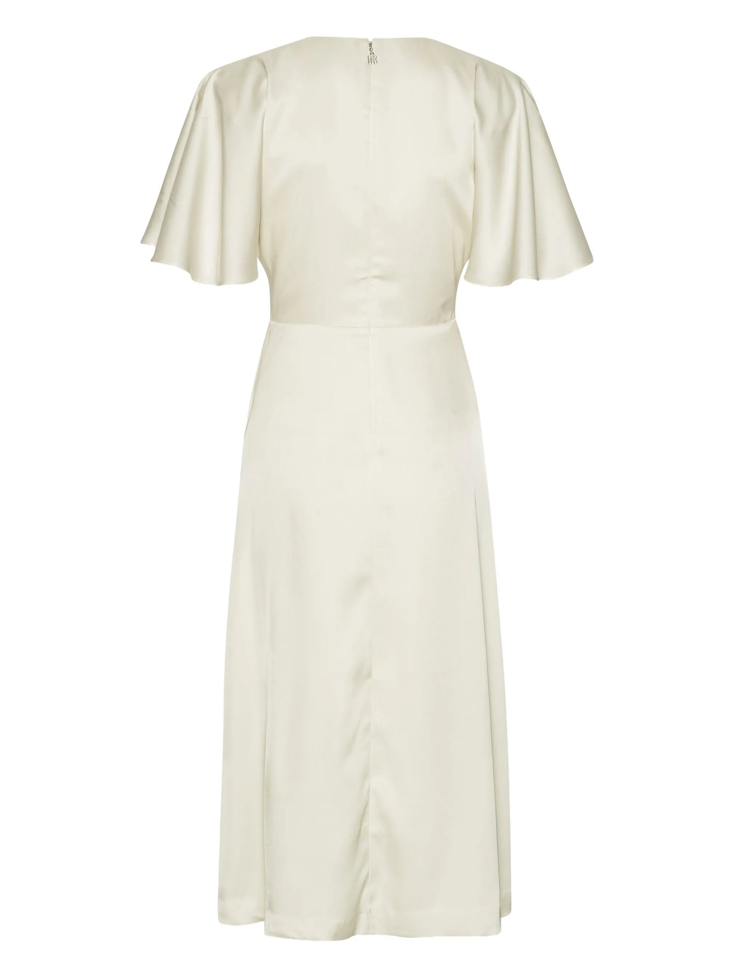 satin slit midi dress