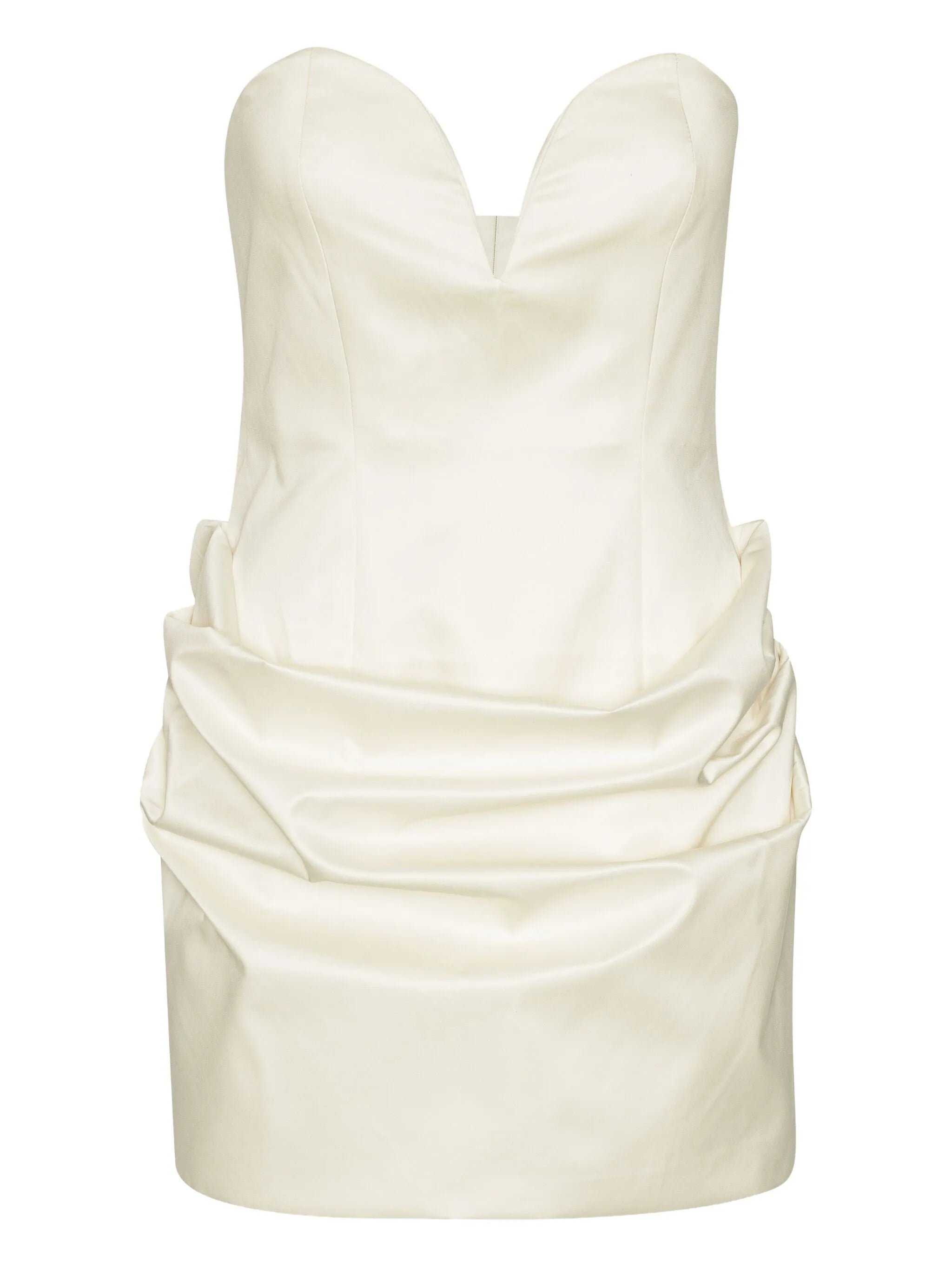 sweetheart-neck draped minidress