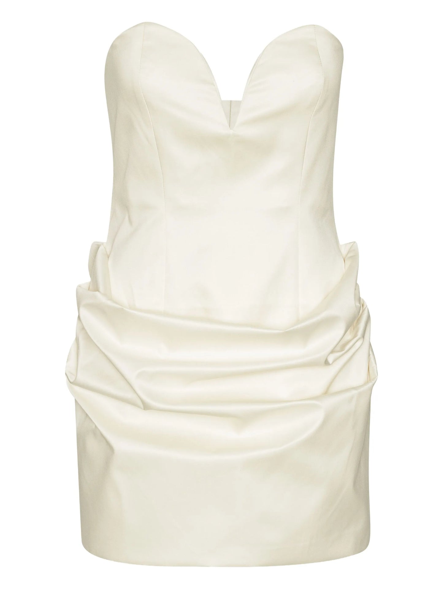 sweetheart-neck draped minidress