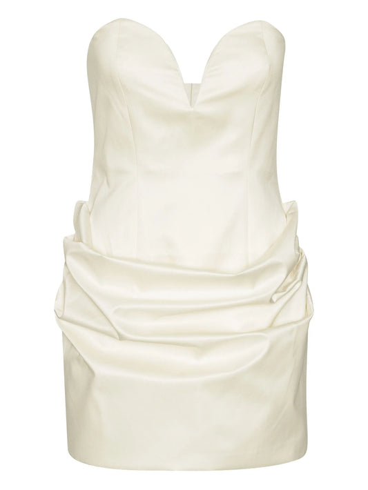 sweetheart-neck draped minidress