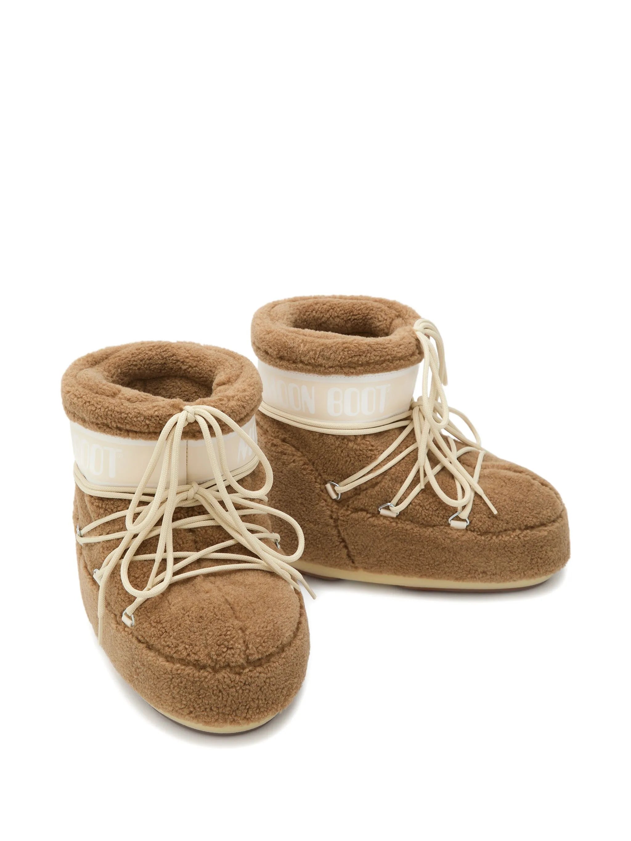 icon low camel fleece boots