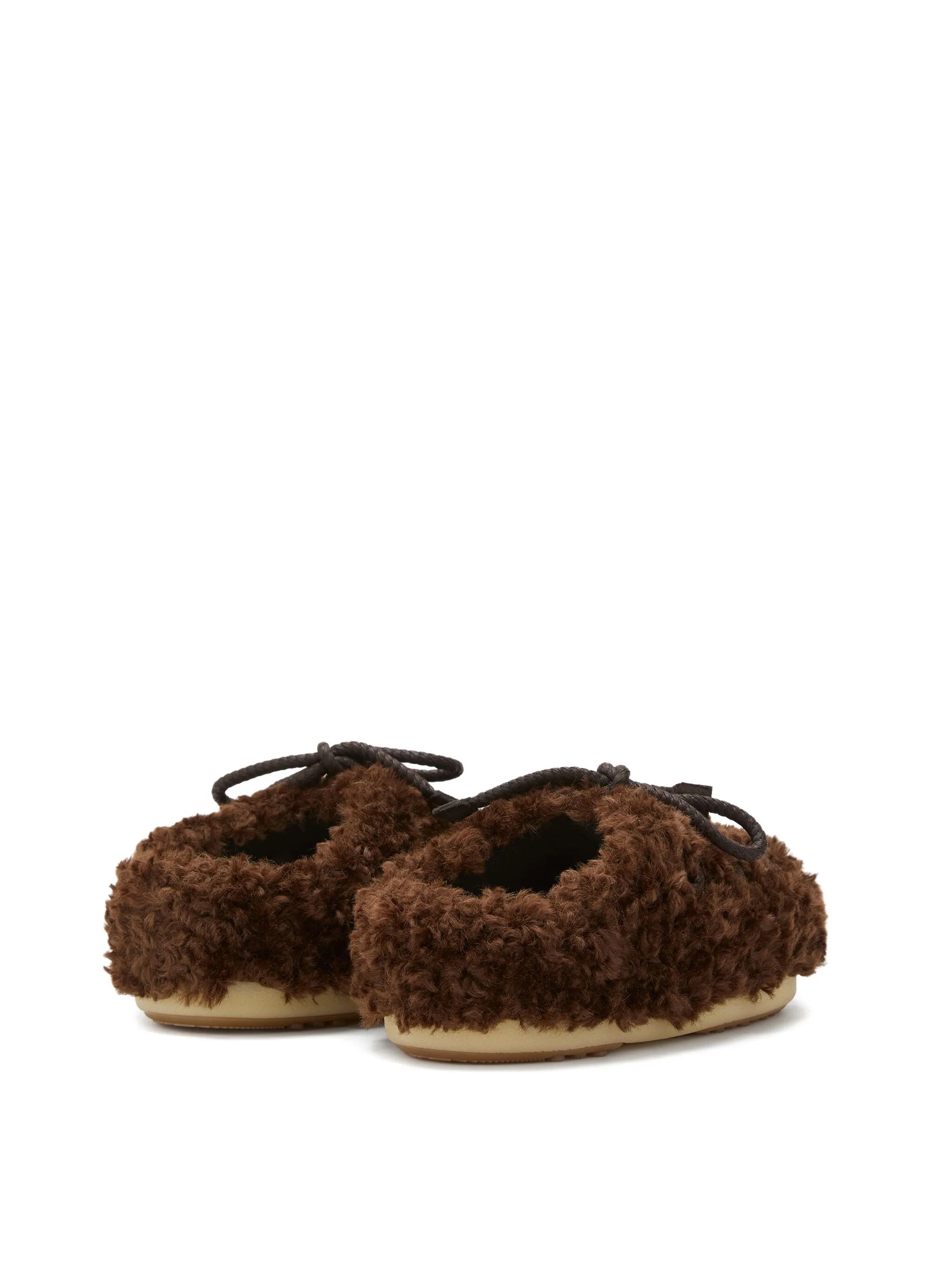 EVX faux-shearling lace-up mules