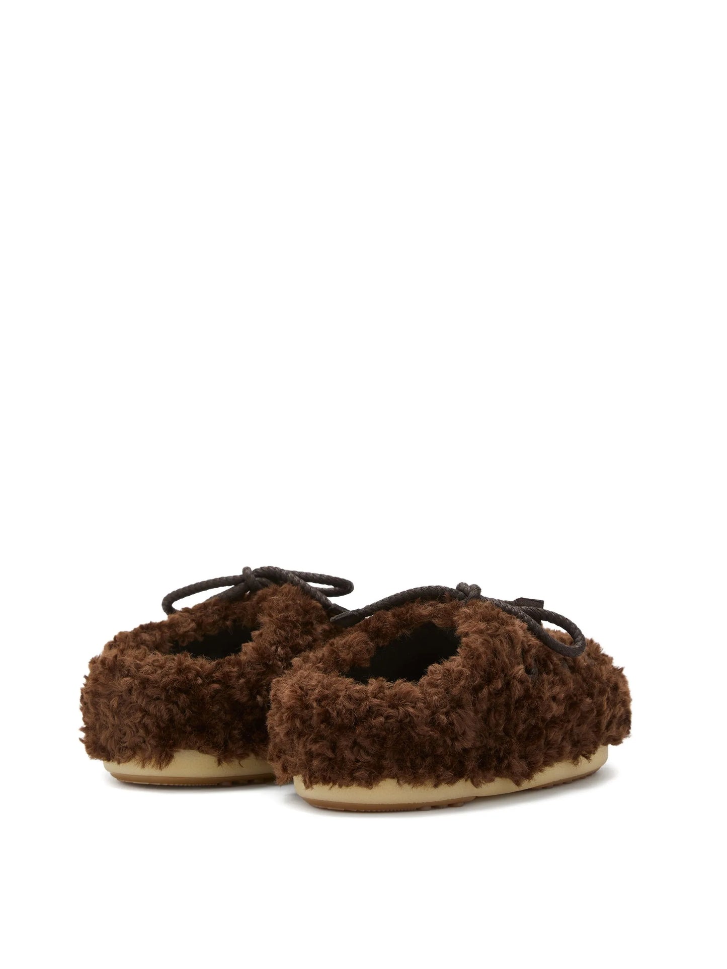 EVX faux-shearling lace-up mules