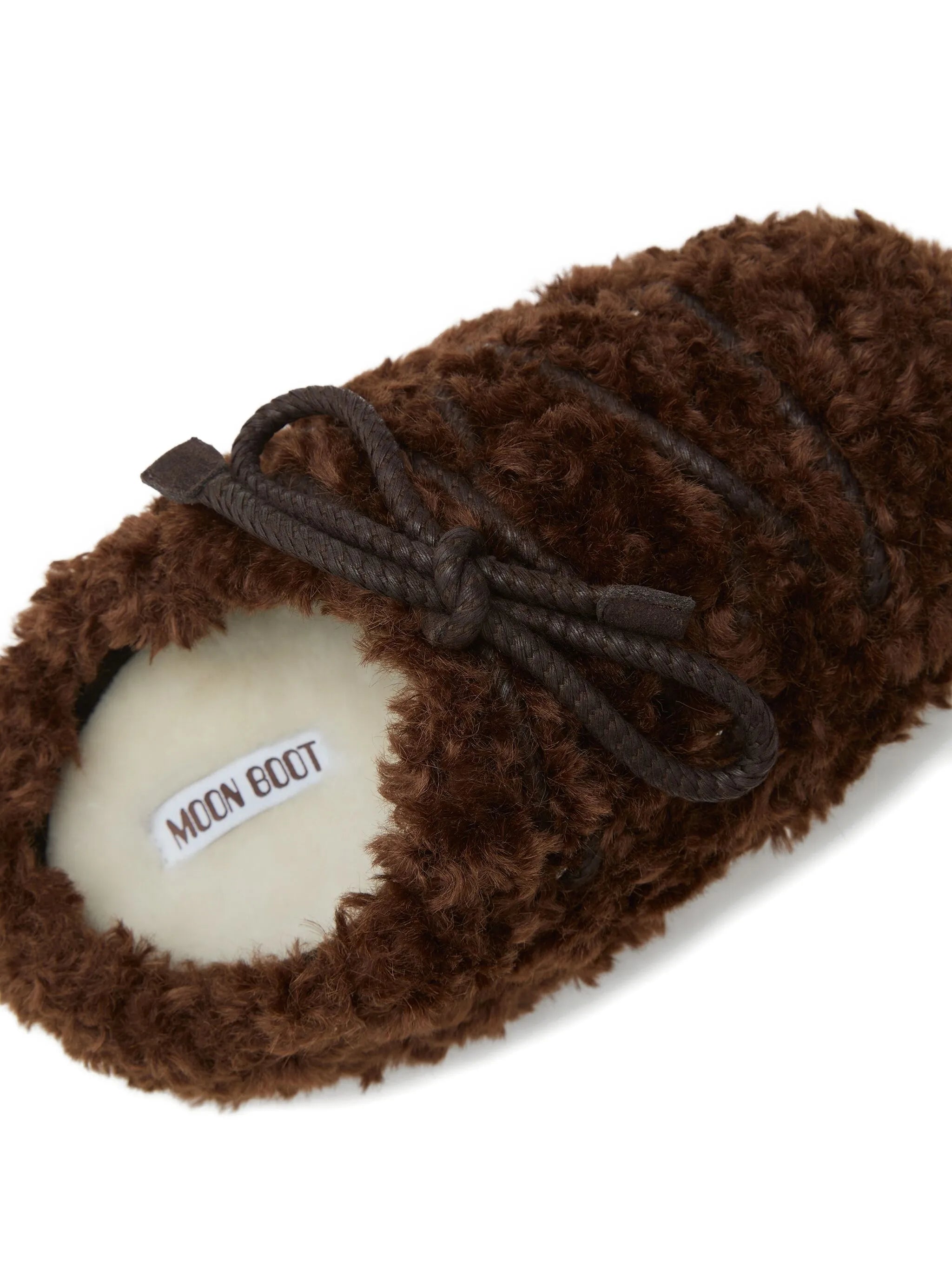 EVX faux-shearling lace-up mules