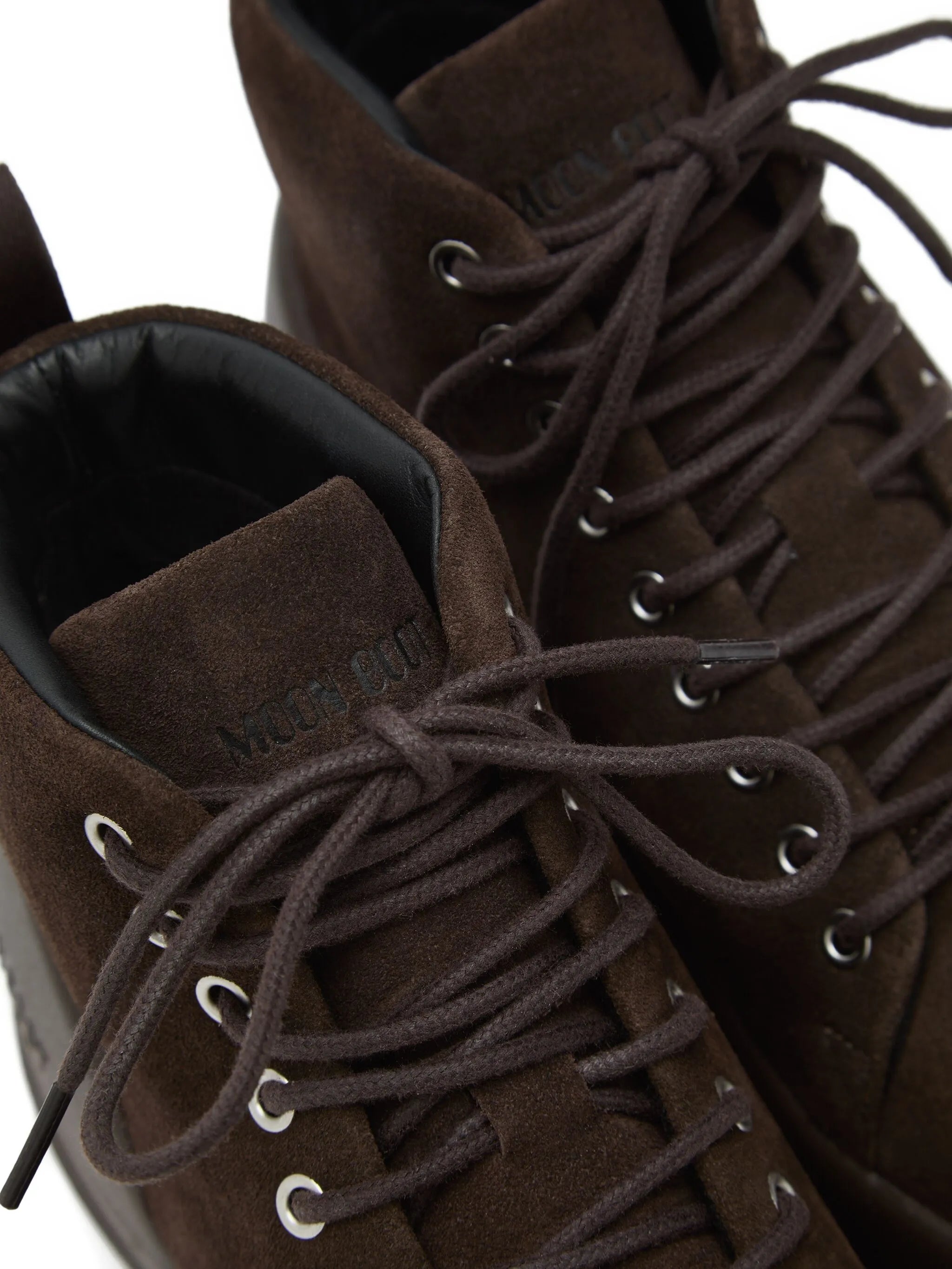 Mezzaluna dark brown suede lace up mid boots