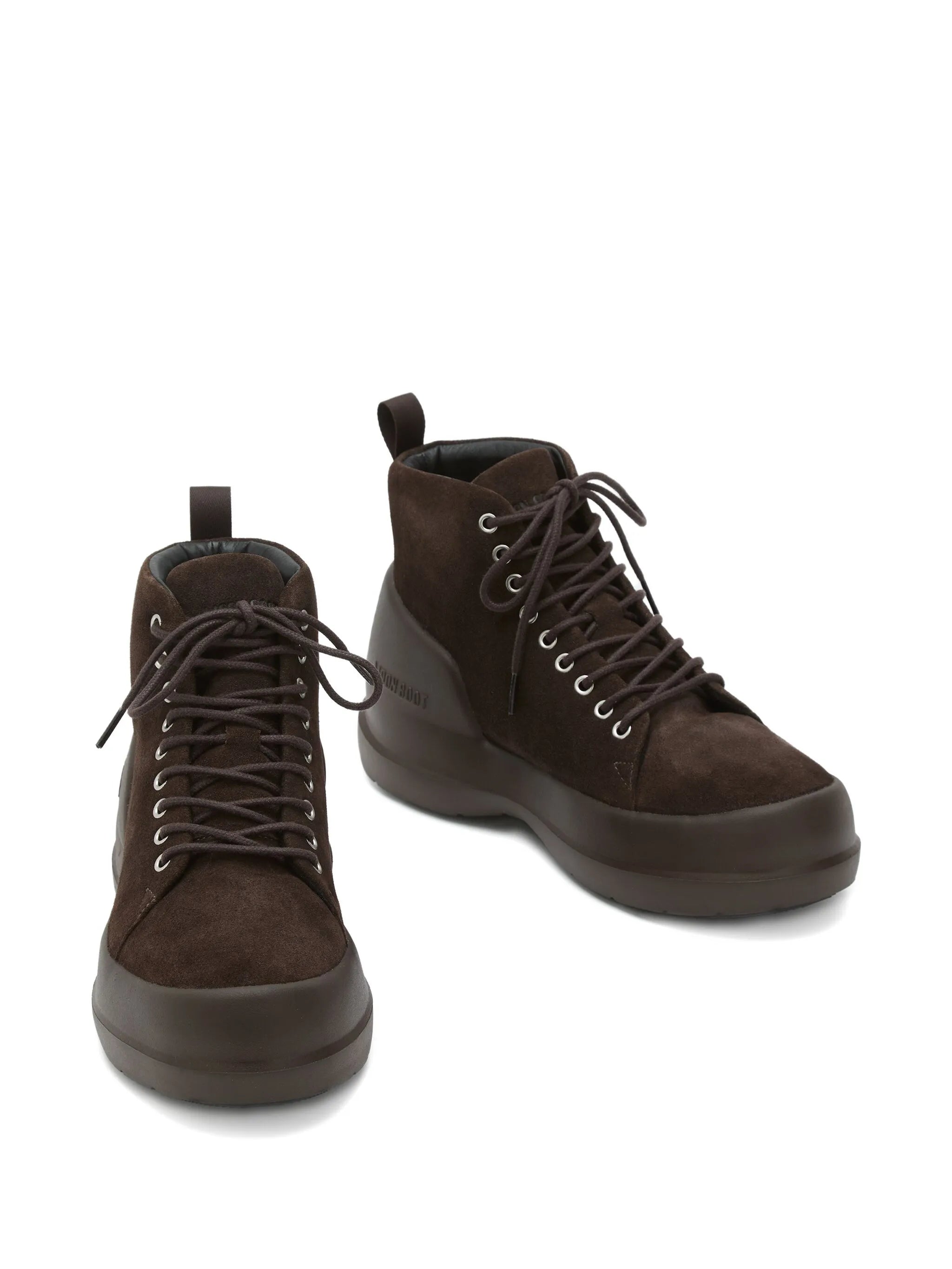 Mezzaluna dark brown suede lace up mid boots
