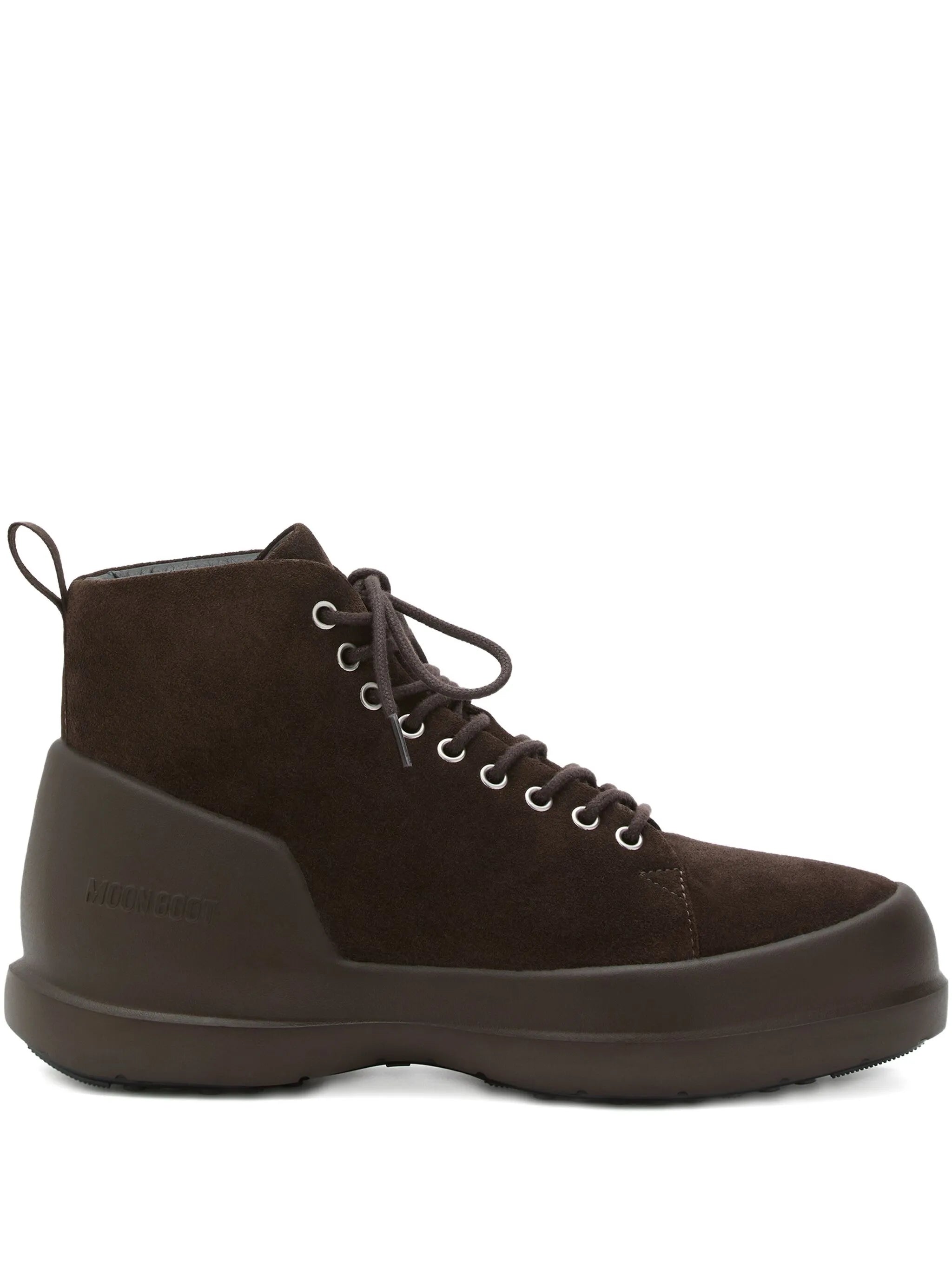 Mezzaluna dark brown suede lace up mid boots