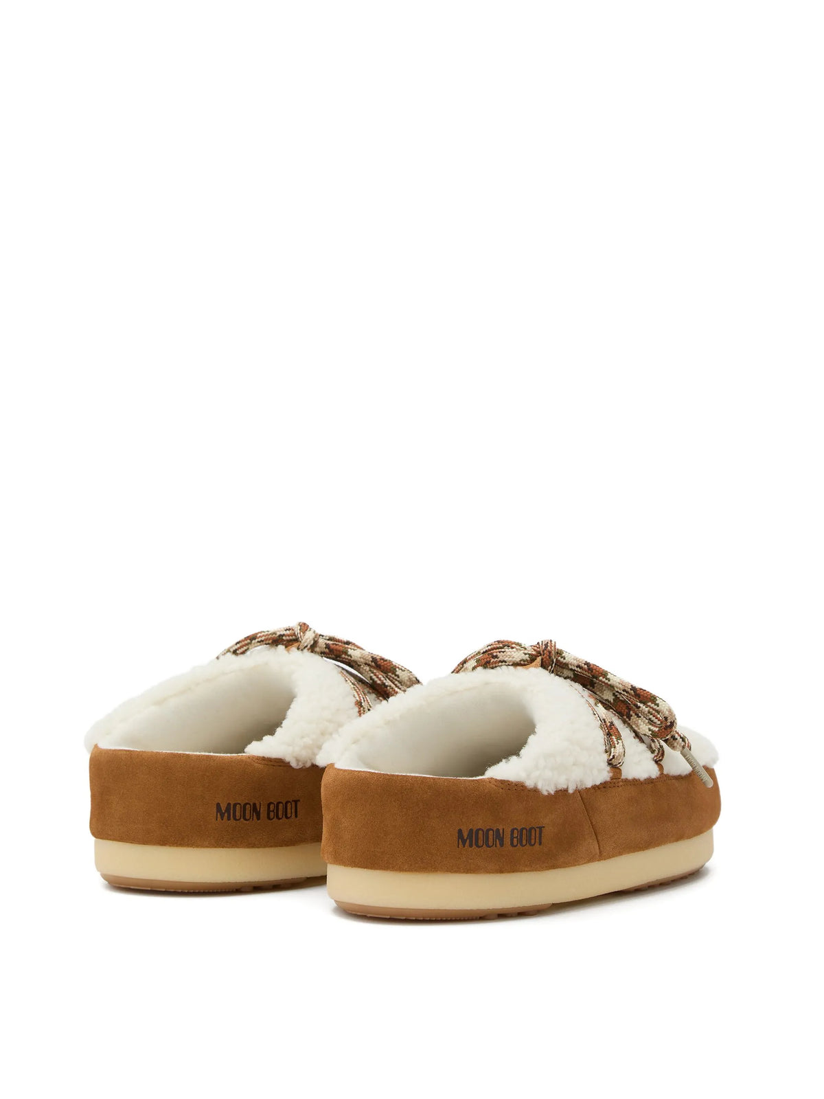 EVX shearling lace-up mules