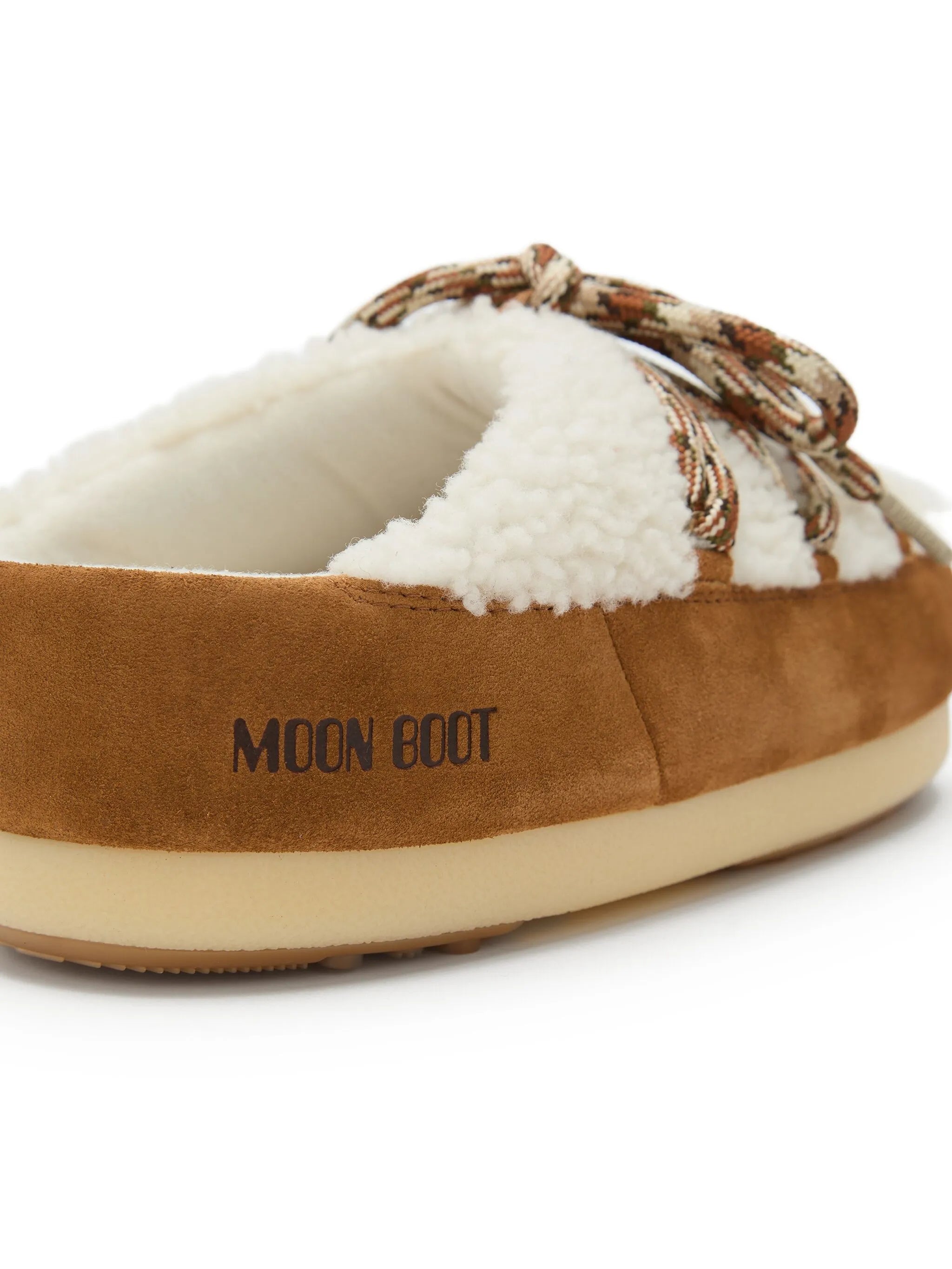EVX shearling lace-up mules