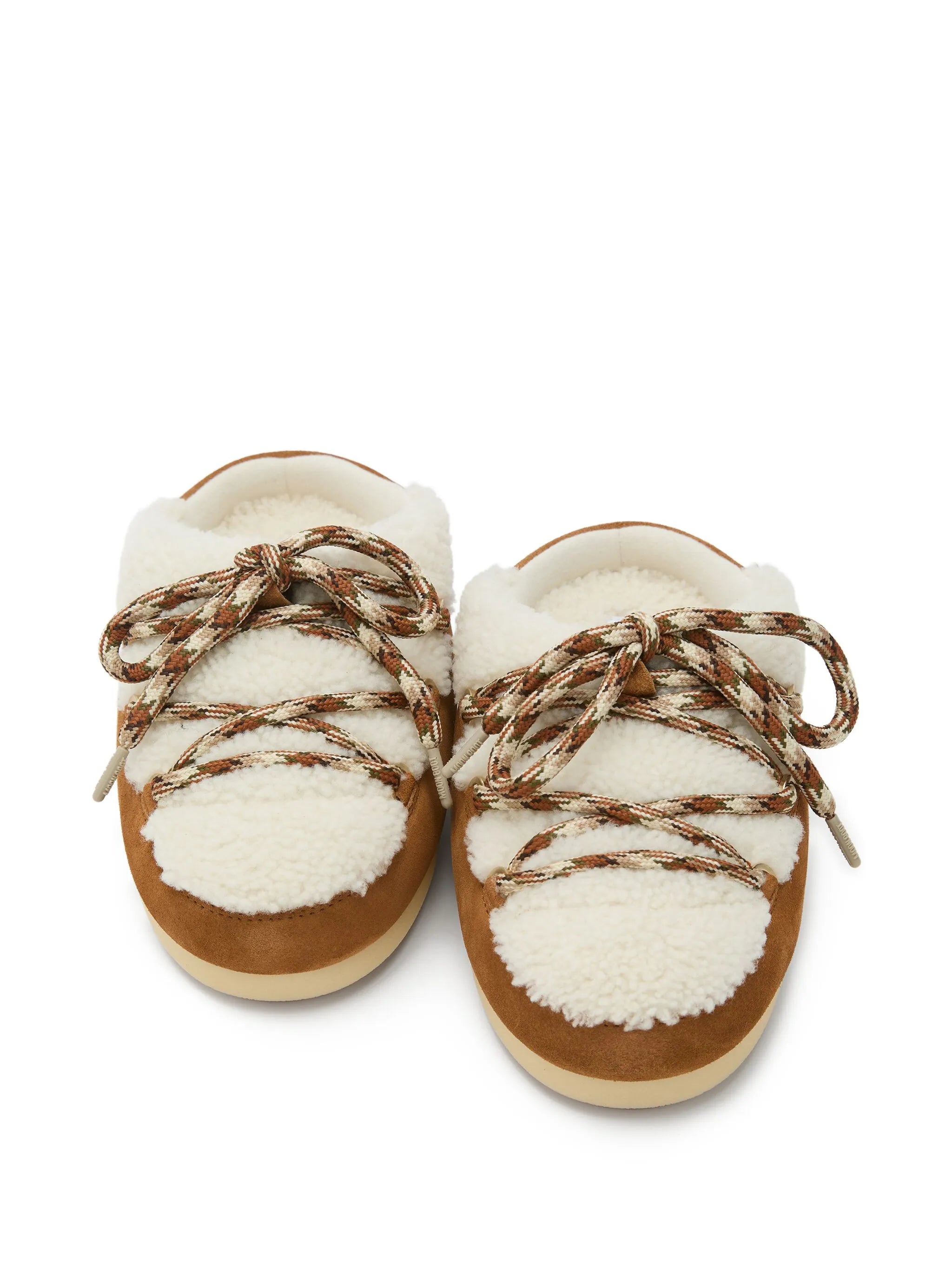 EVX shearling lace-up mules