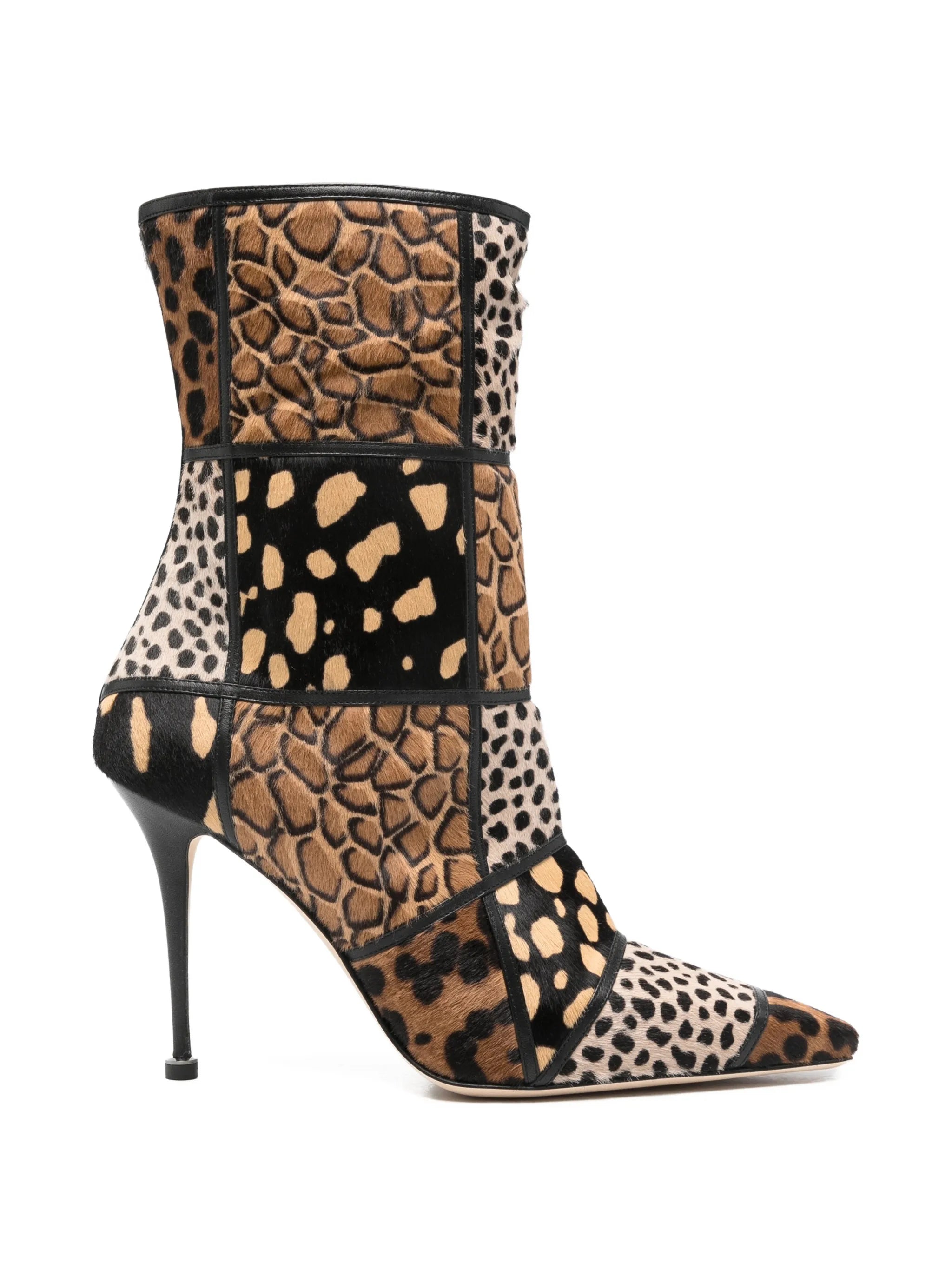 Trulona patchwork stiletto ankle boots