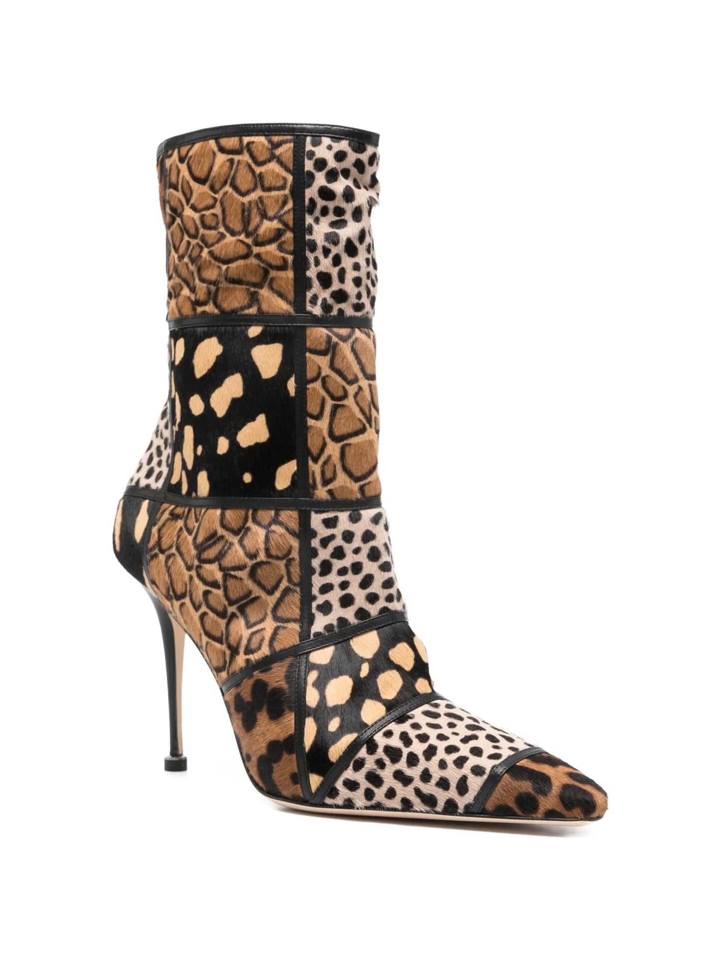 Trulona patchwork stiletto ankle boots