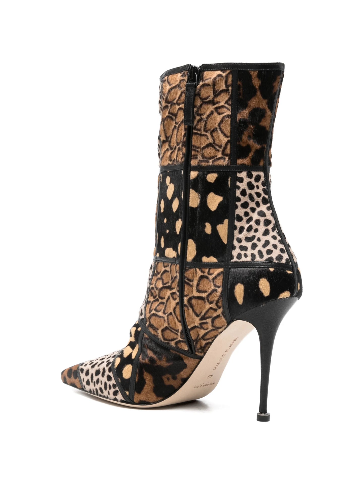 Trulona patchwork stiletto ankle boots