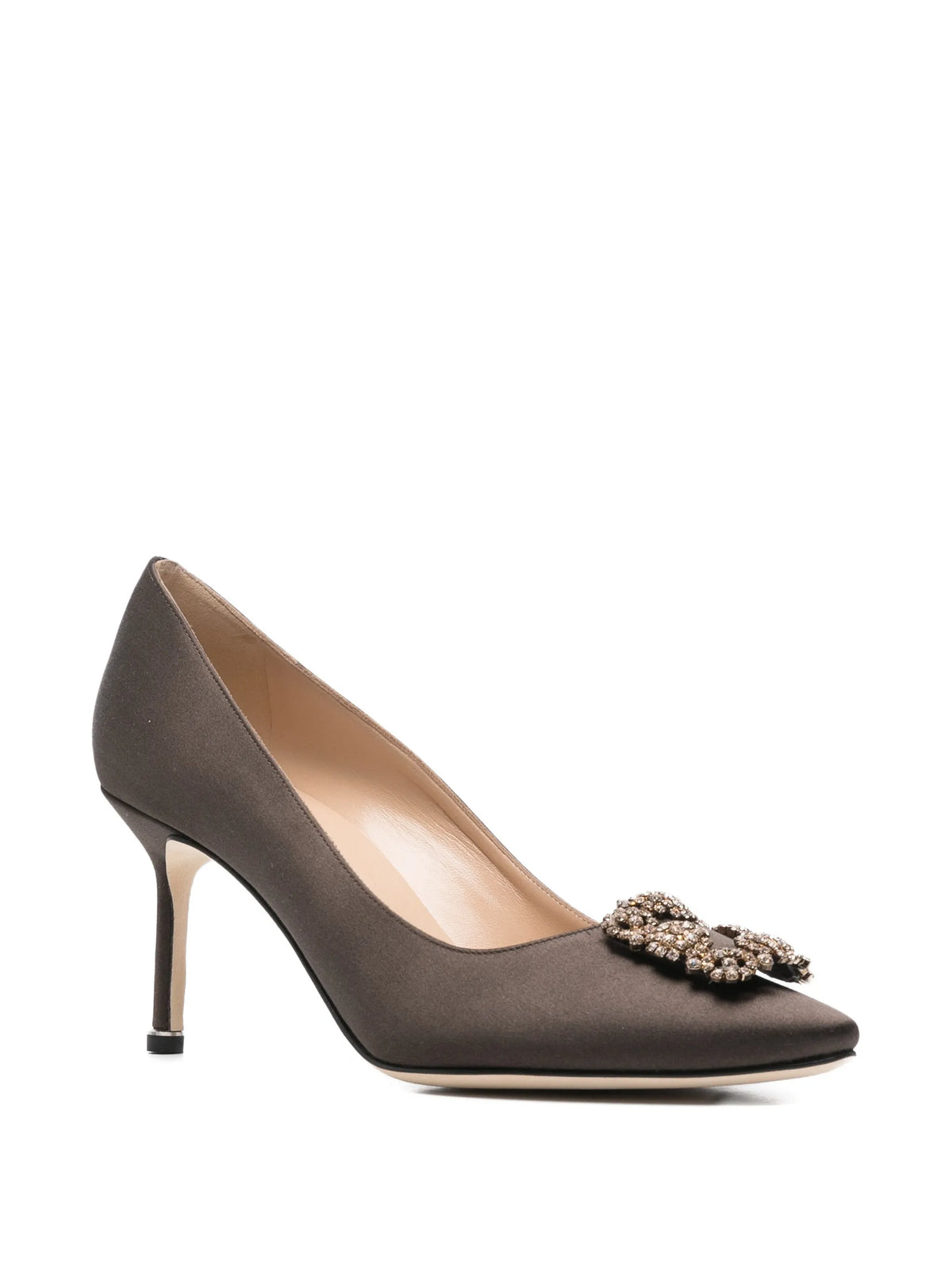 Hangisi 70 satin jewel buckle pumps