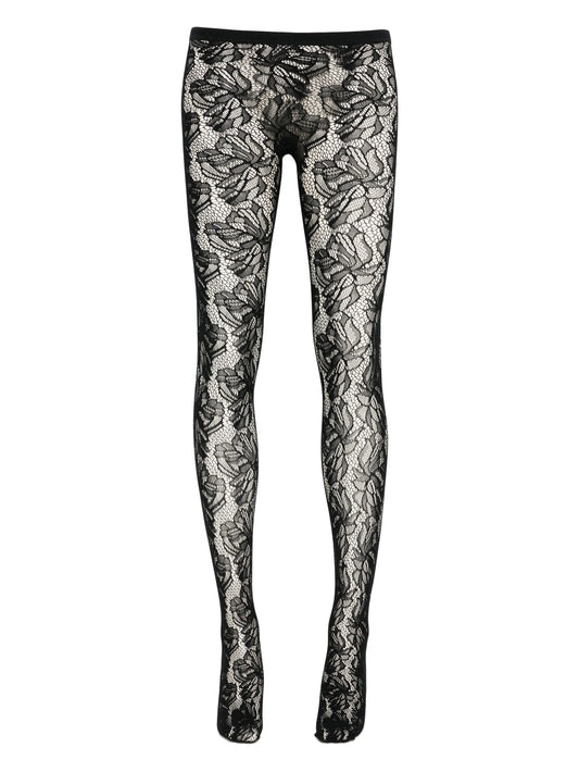 floral lace tights