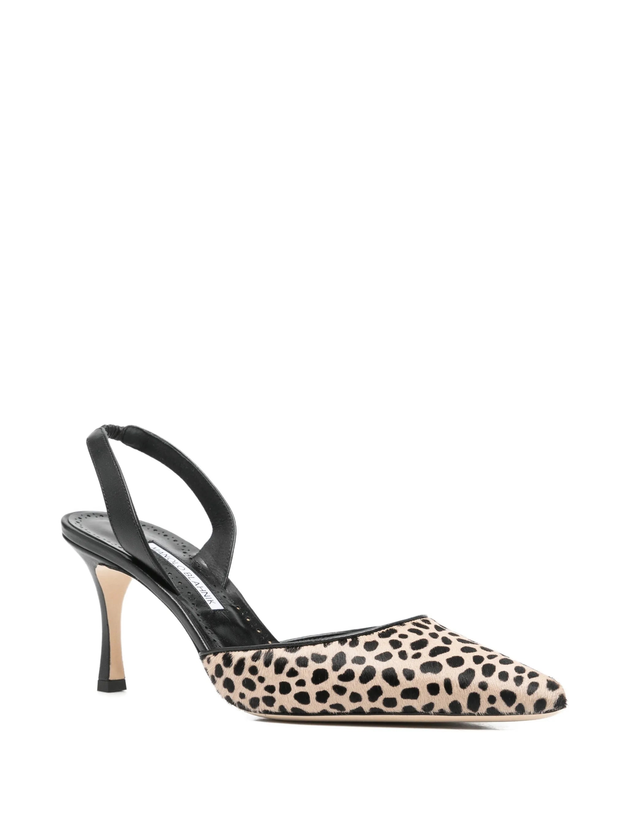 70mm Carolyne pointed leopard-pattern pumps