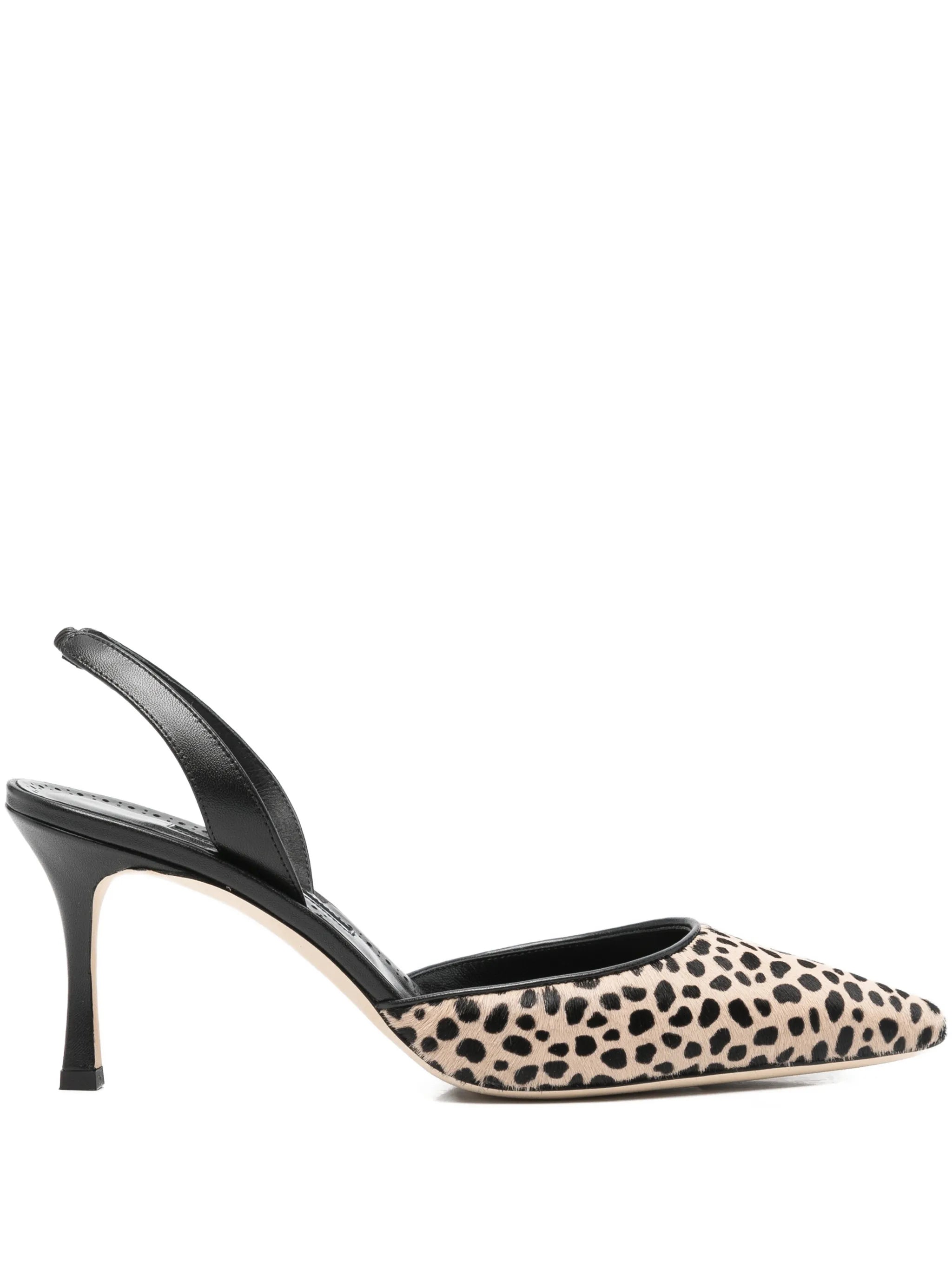 70mm Carolyne pointed leopard-pattern pumps