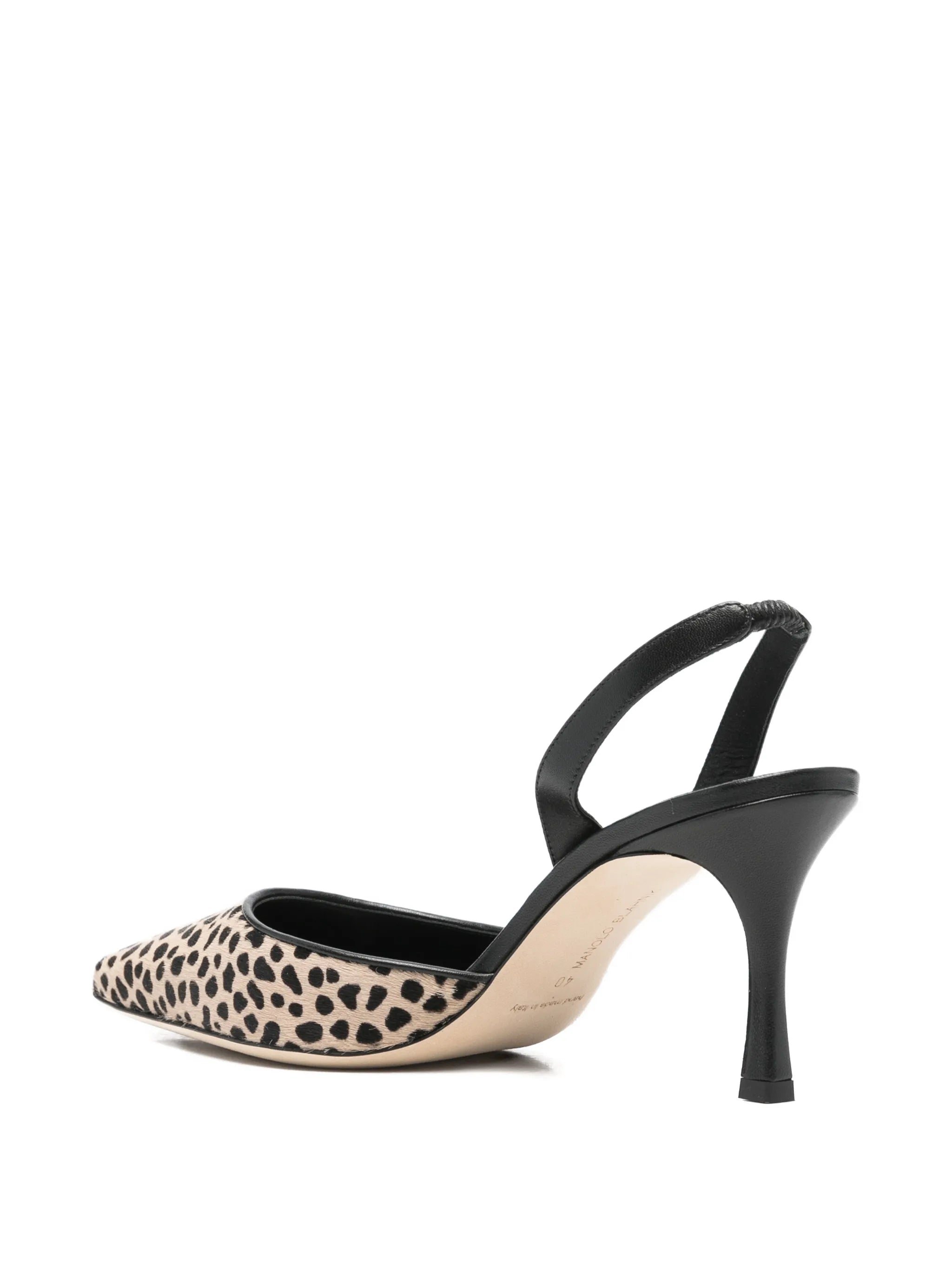 70mm Carolyne pointed leopard-pattern pumps