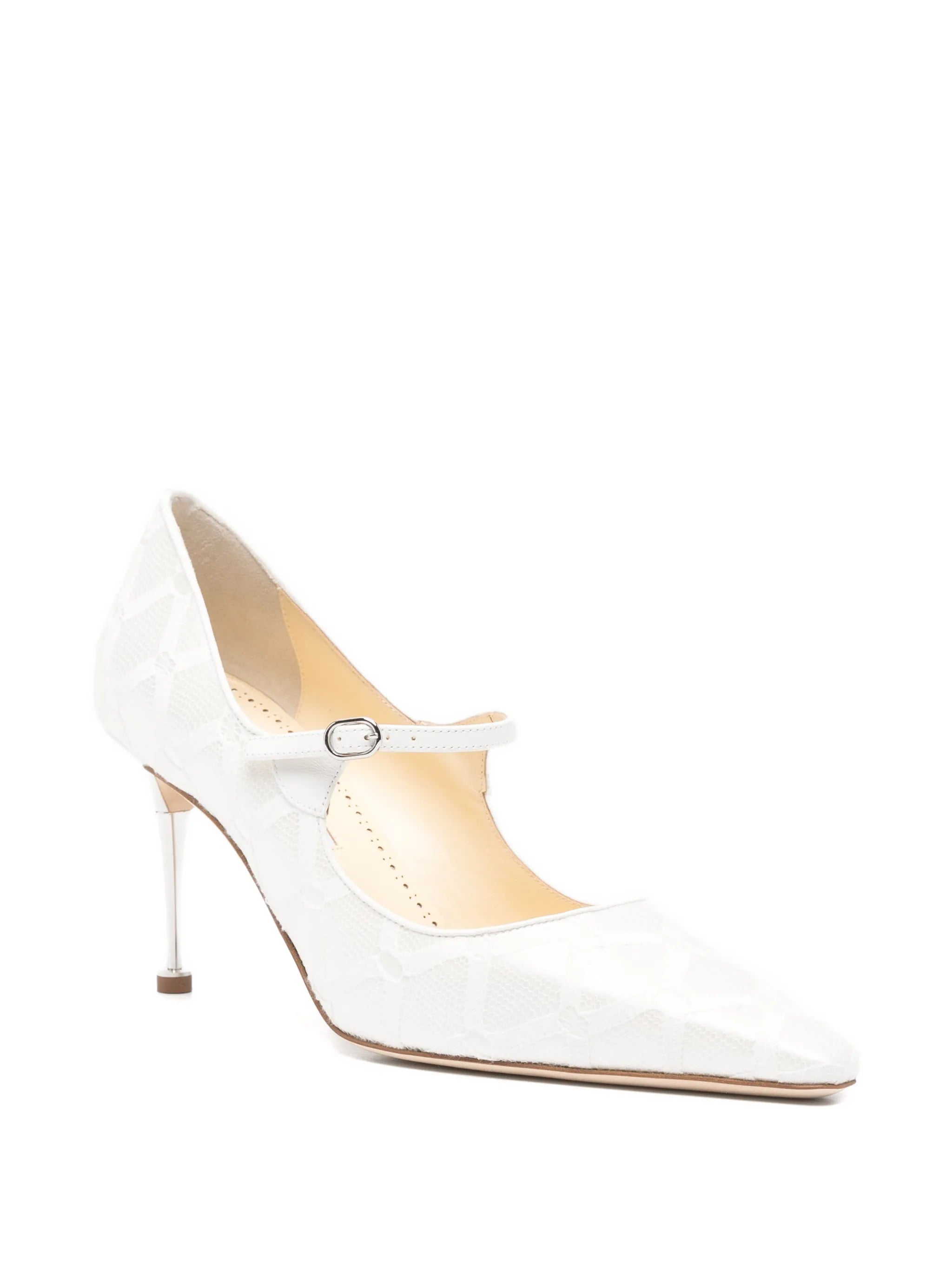 Aleka geometric-pattern strap pumps