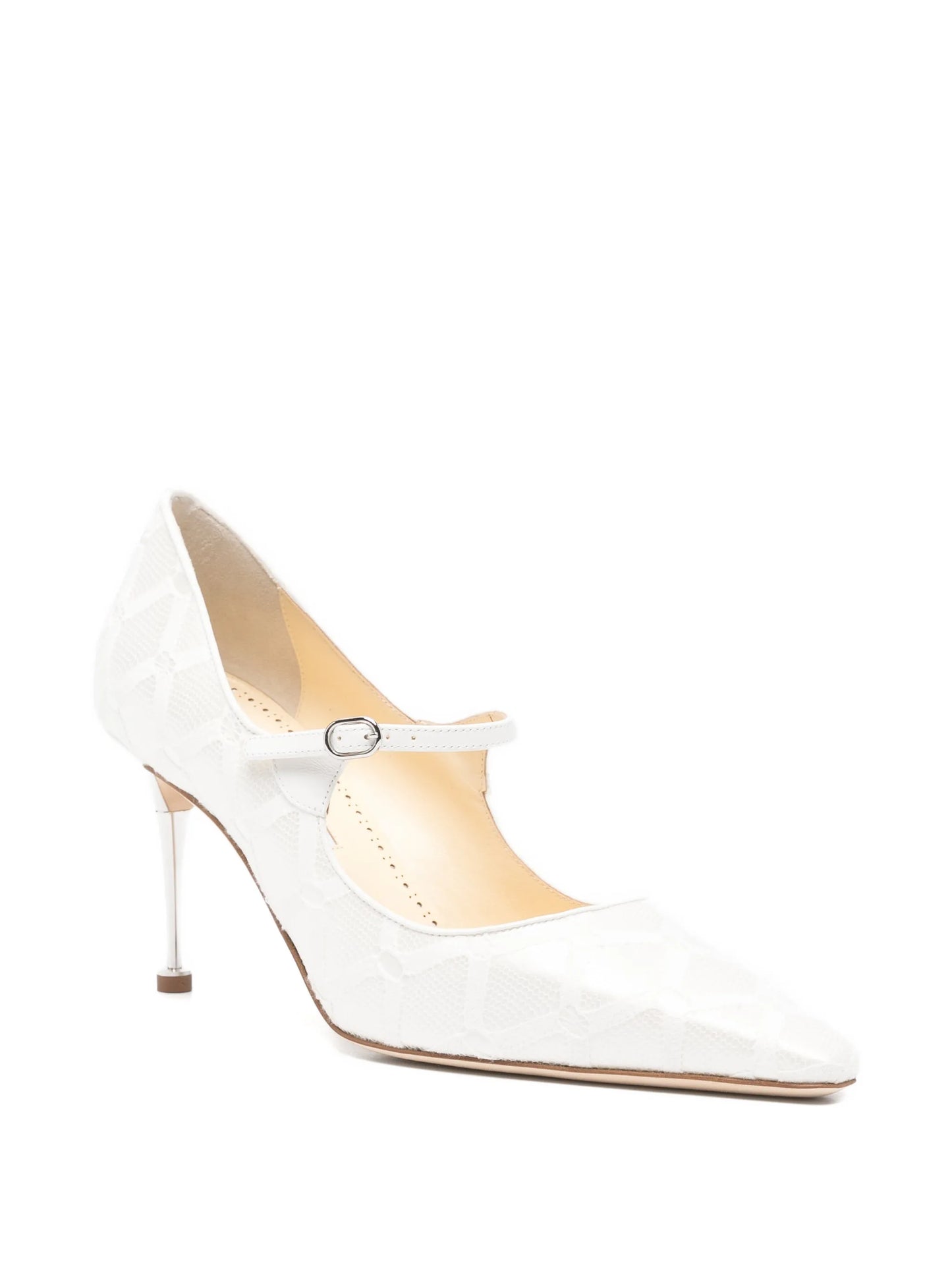 Aleka geometric-pattern strap pumps