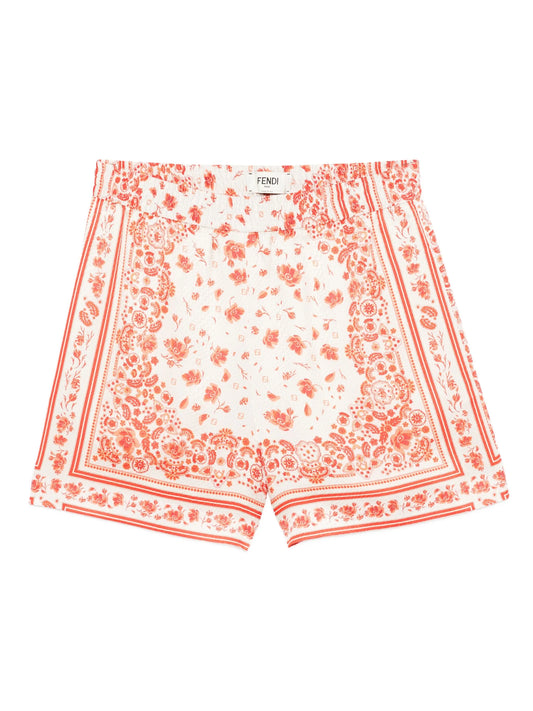 floral-print elasticated-waist shorts
