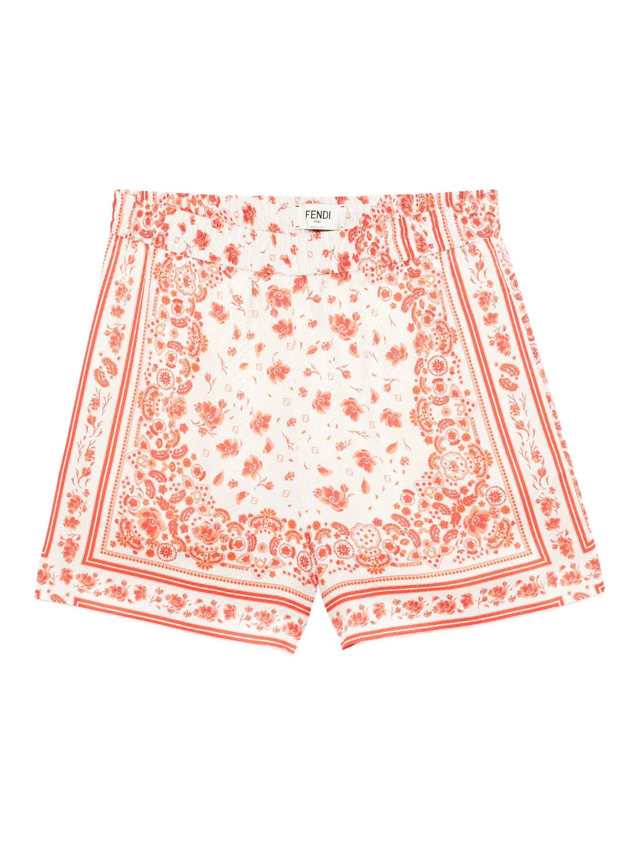 floral-print elasticated-waist shorts