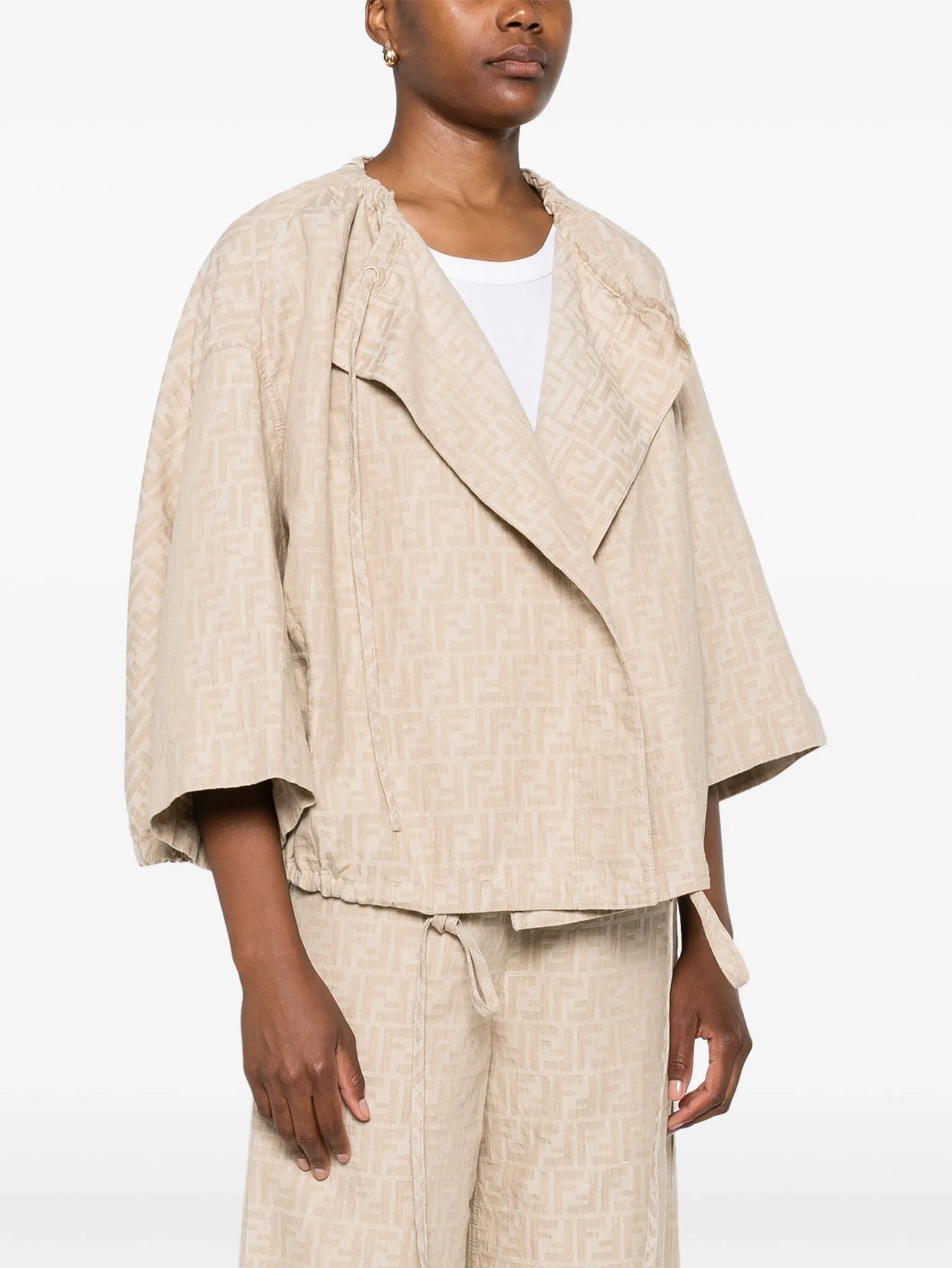 FF-jacquard drawstring jacket