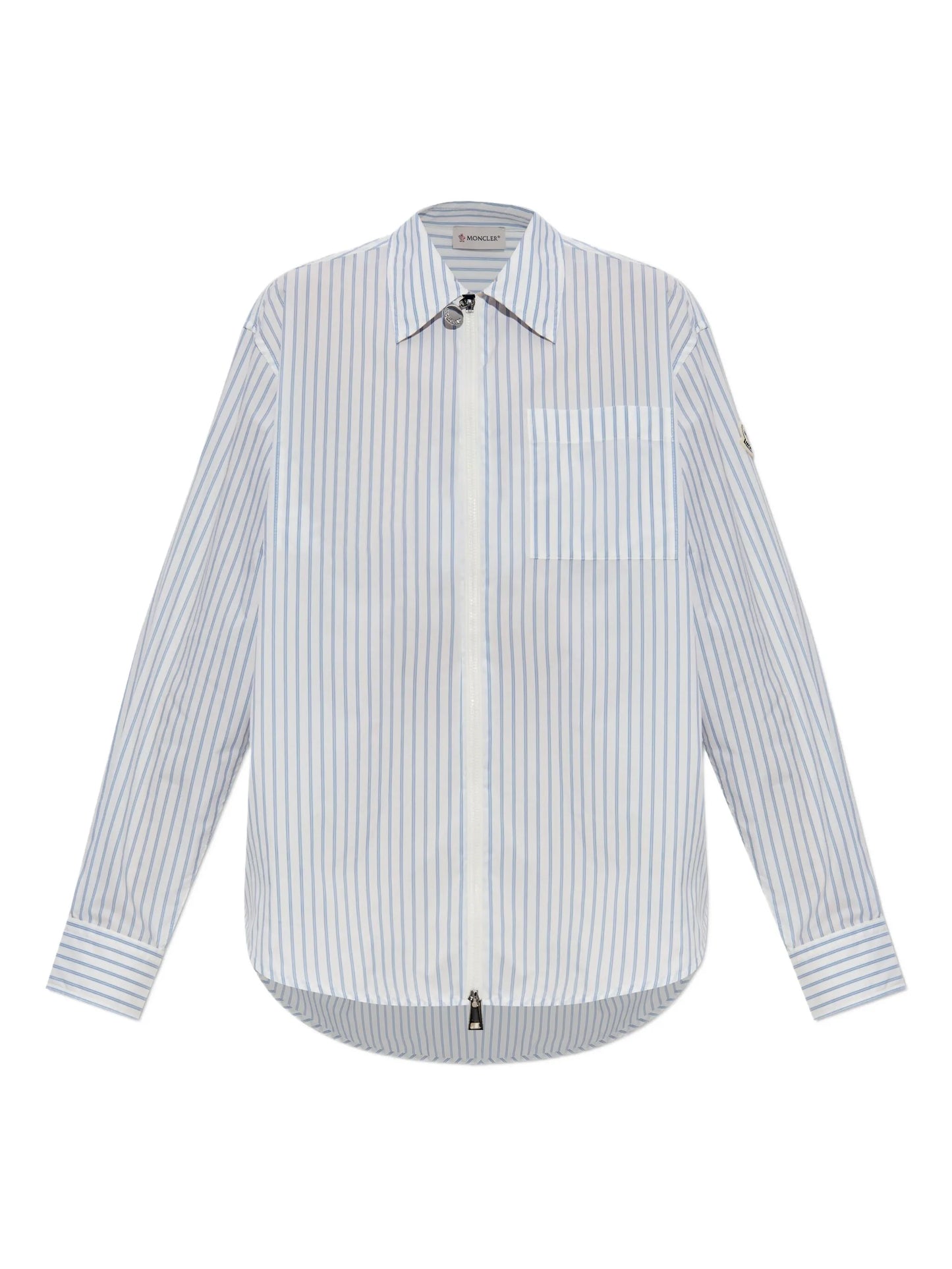 striped zip-up shirt