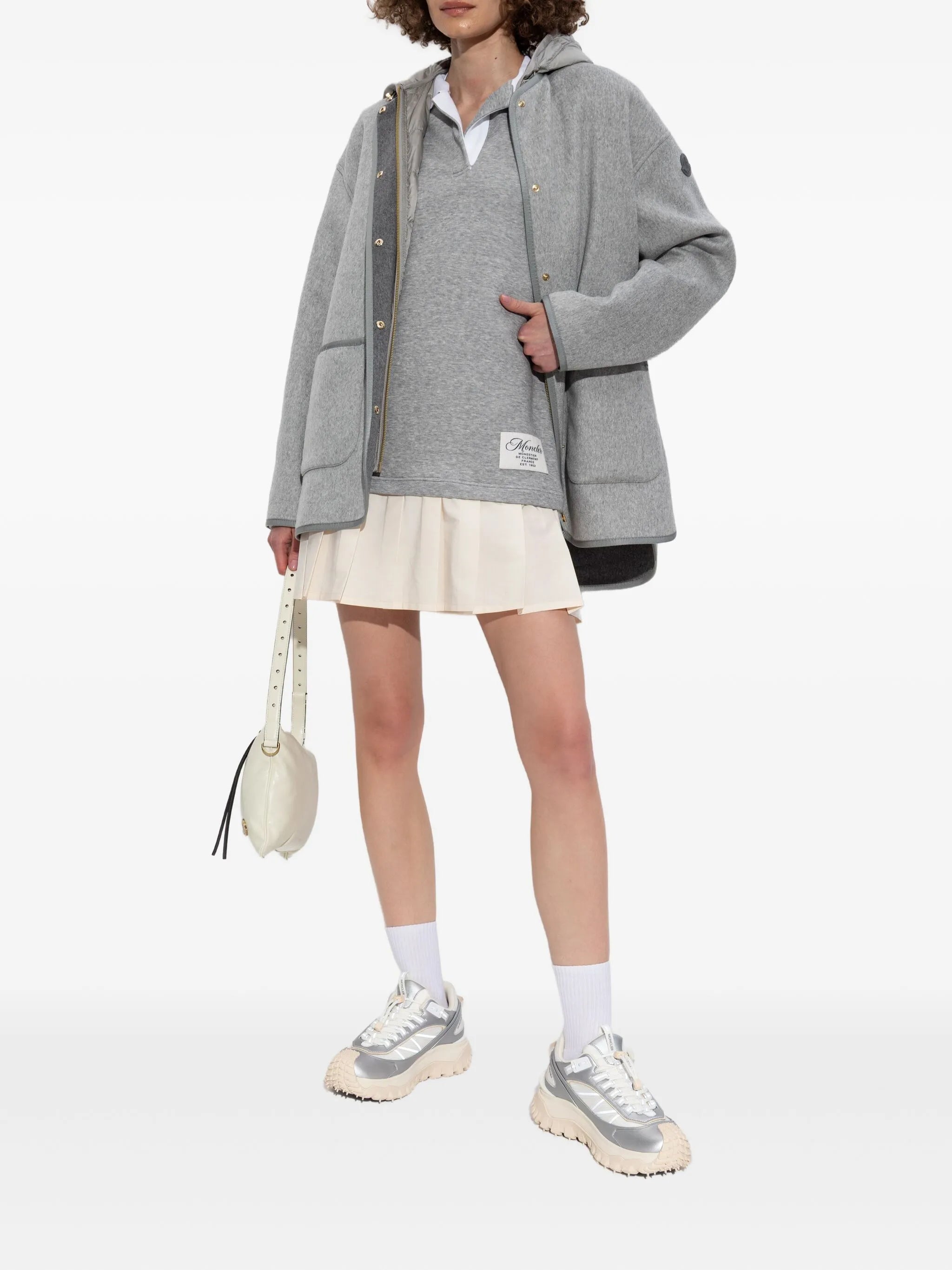 pleated-panel polo dress