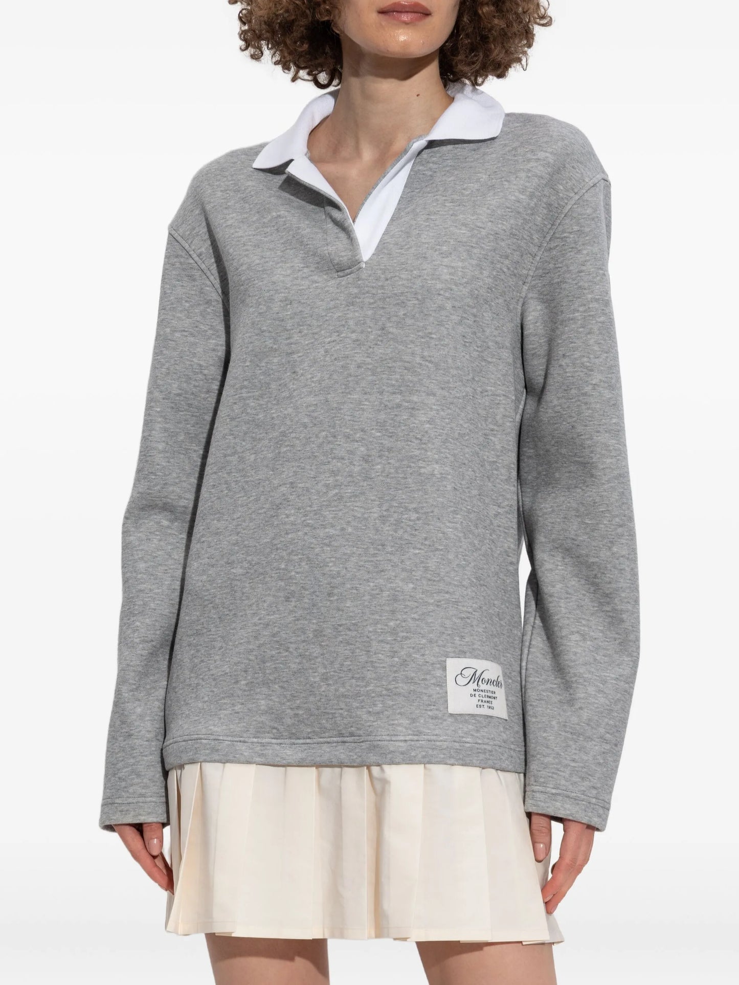 pleated-panel polo dress