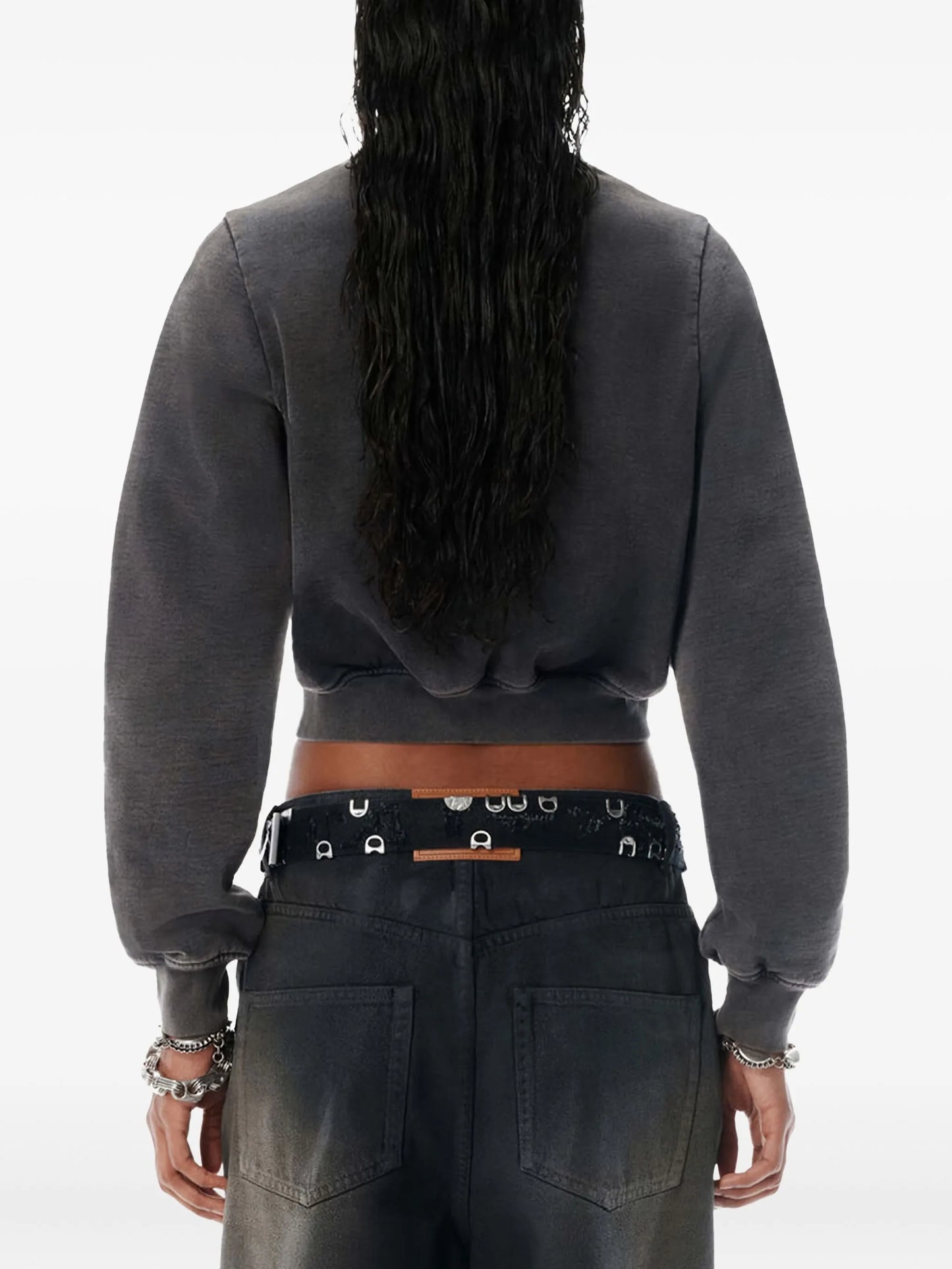 snap-buttons crew-neck sweatshirt