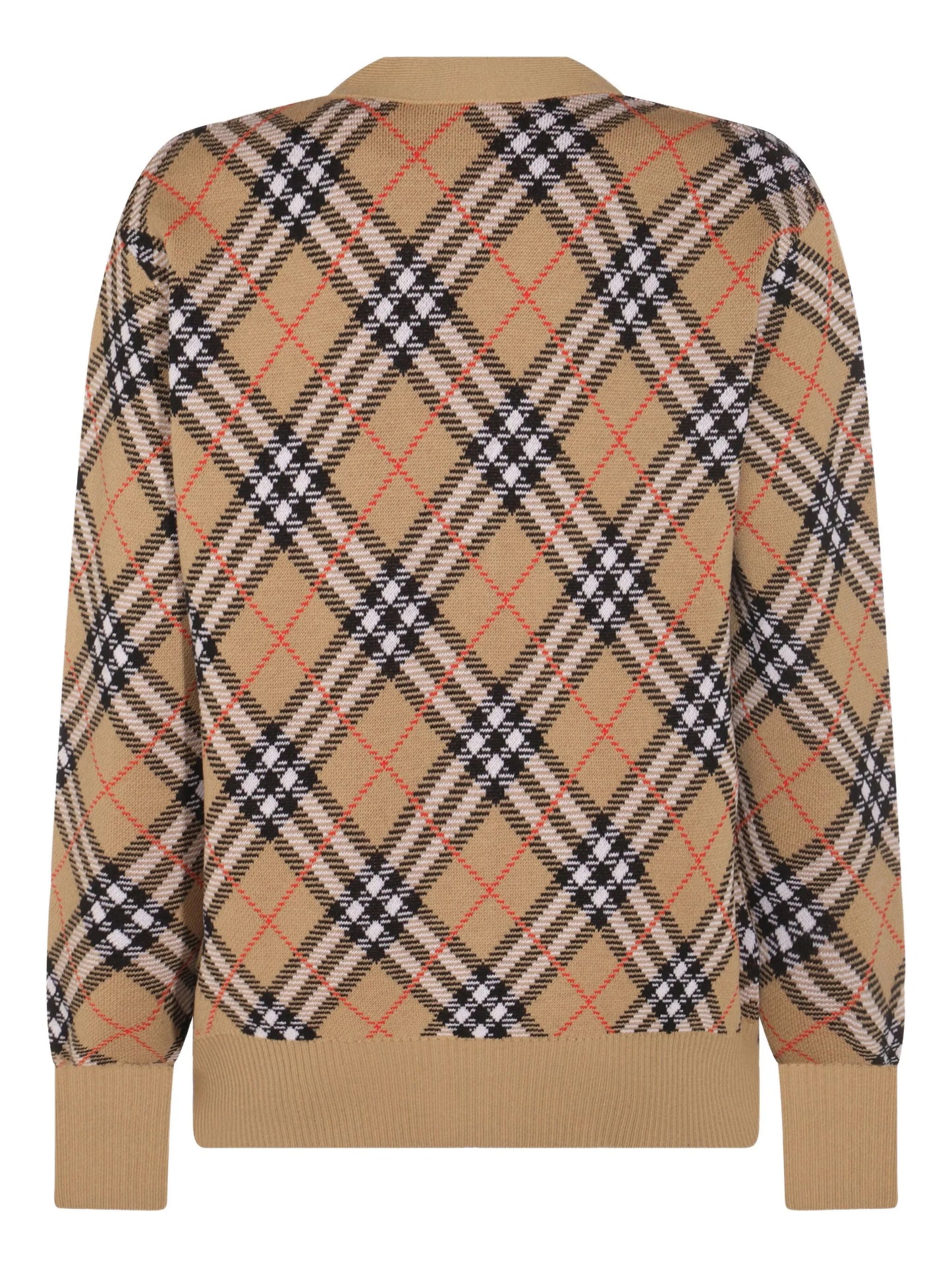 checked cardigan