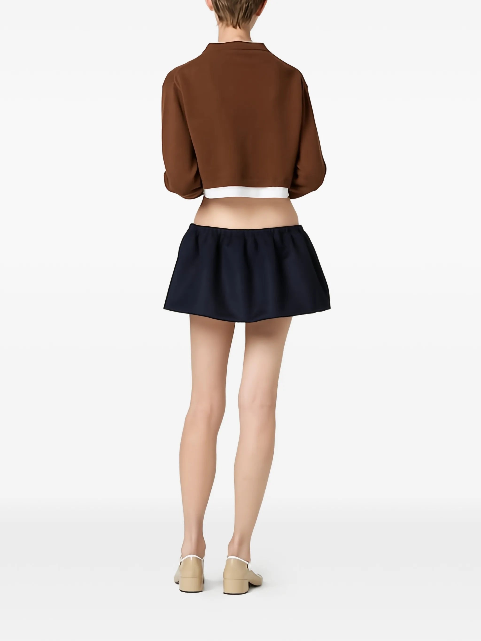 cropped cashmere V-neck sweater