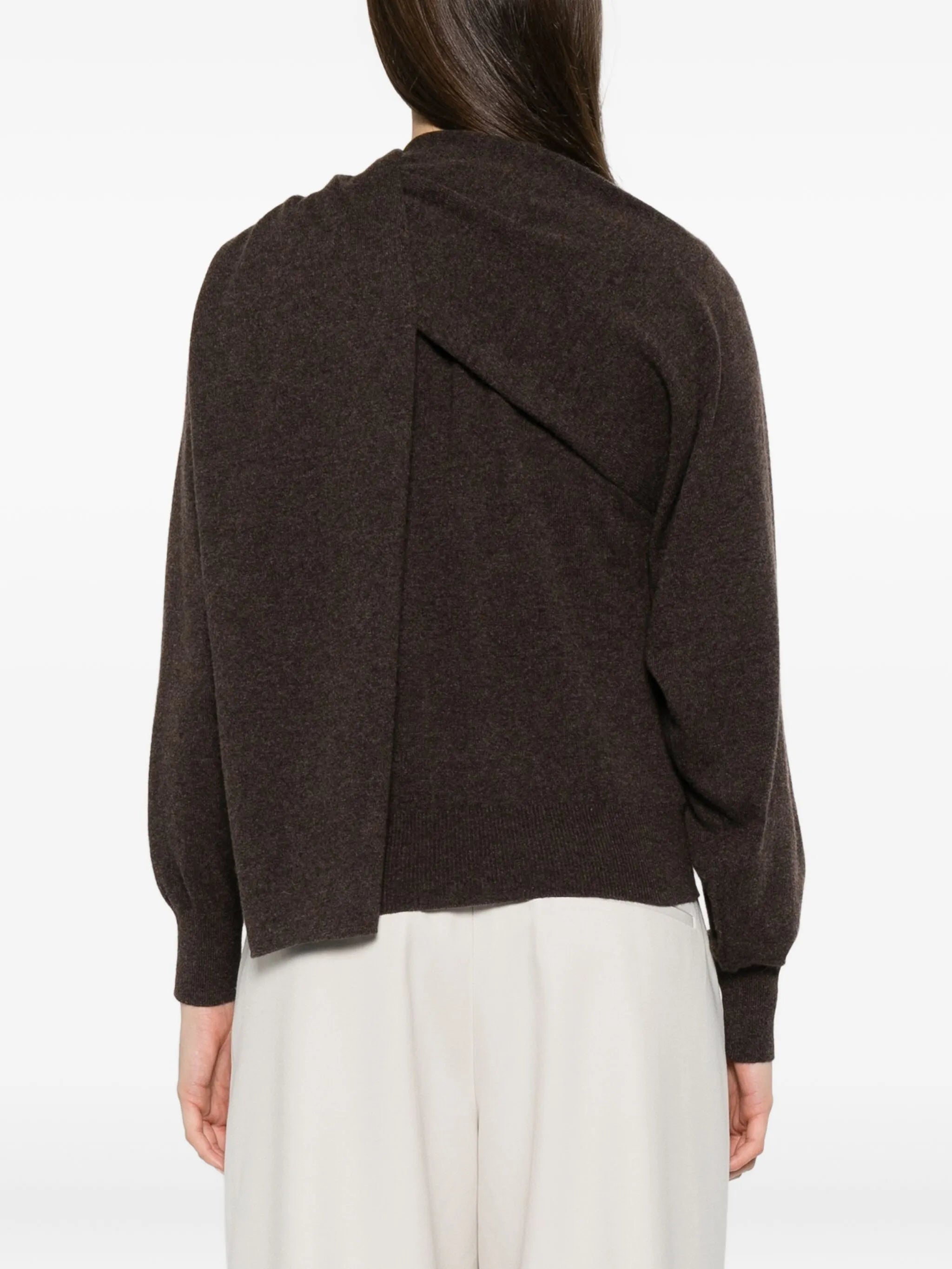 scark-detail cardigan