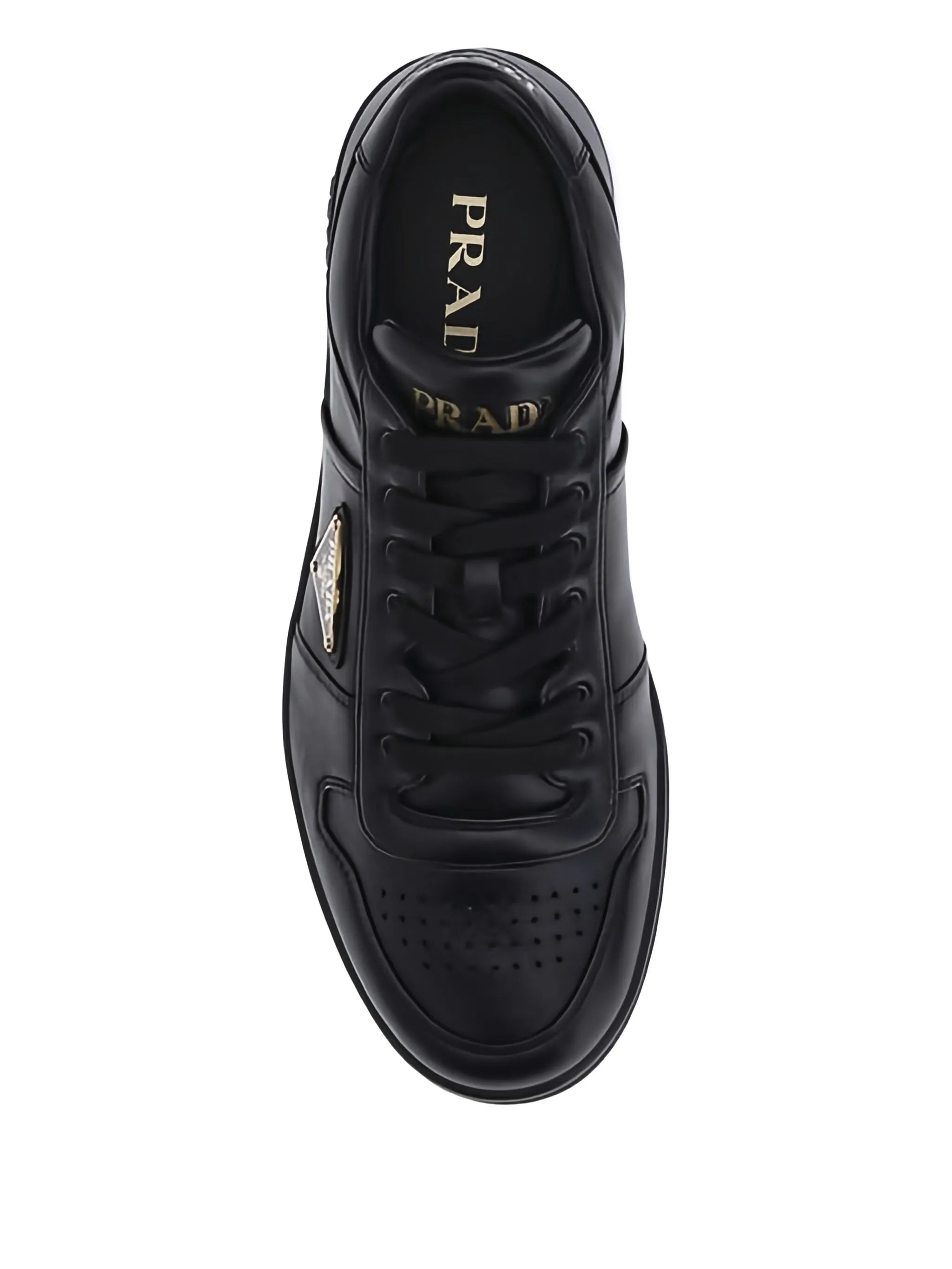 leather logo-plaque sneakers