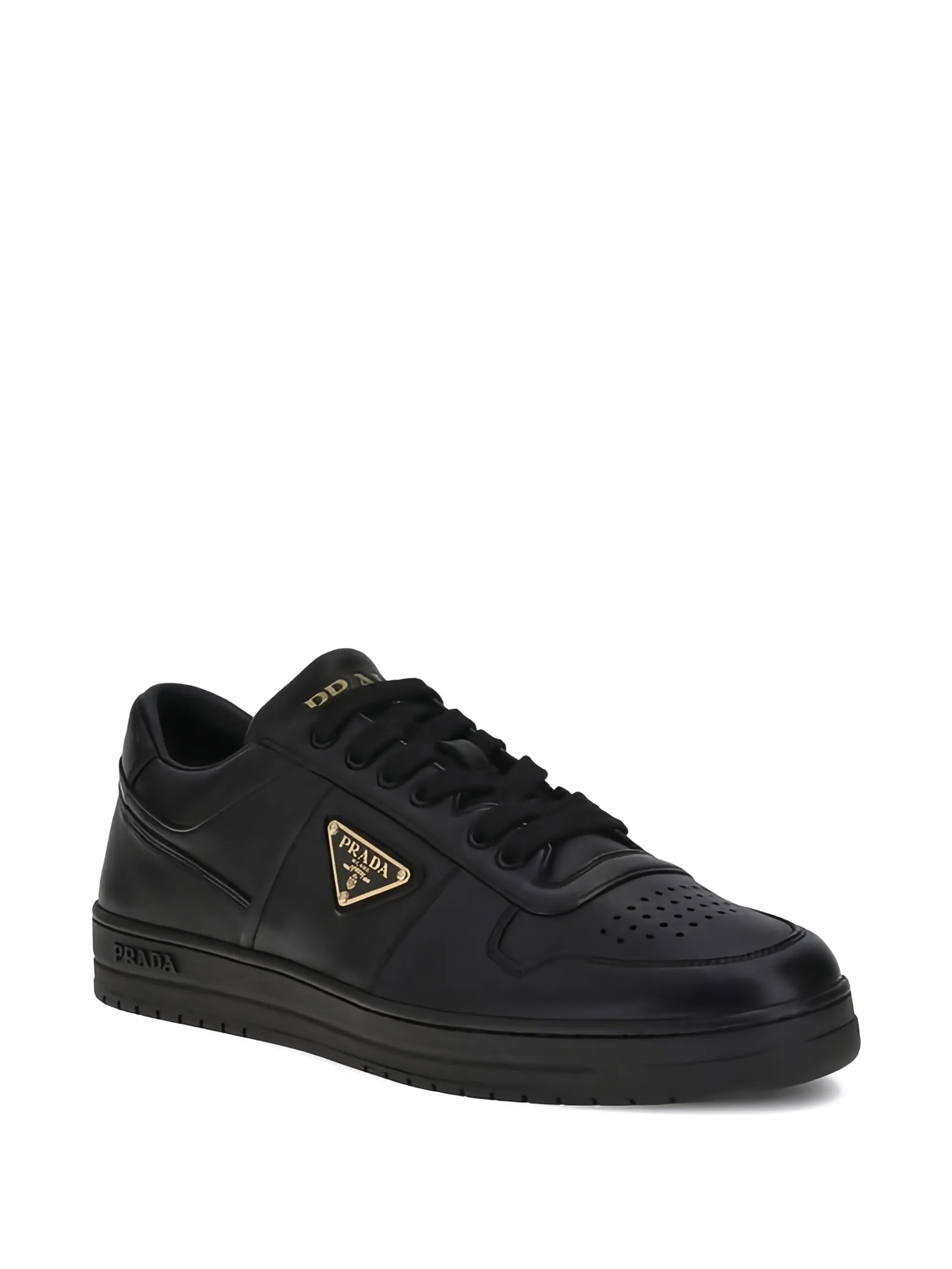 leather logo-plaque sneakers