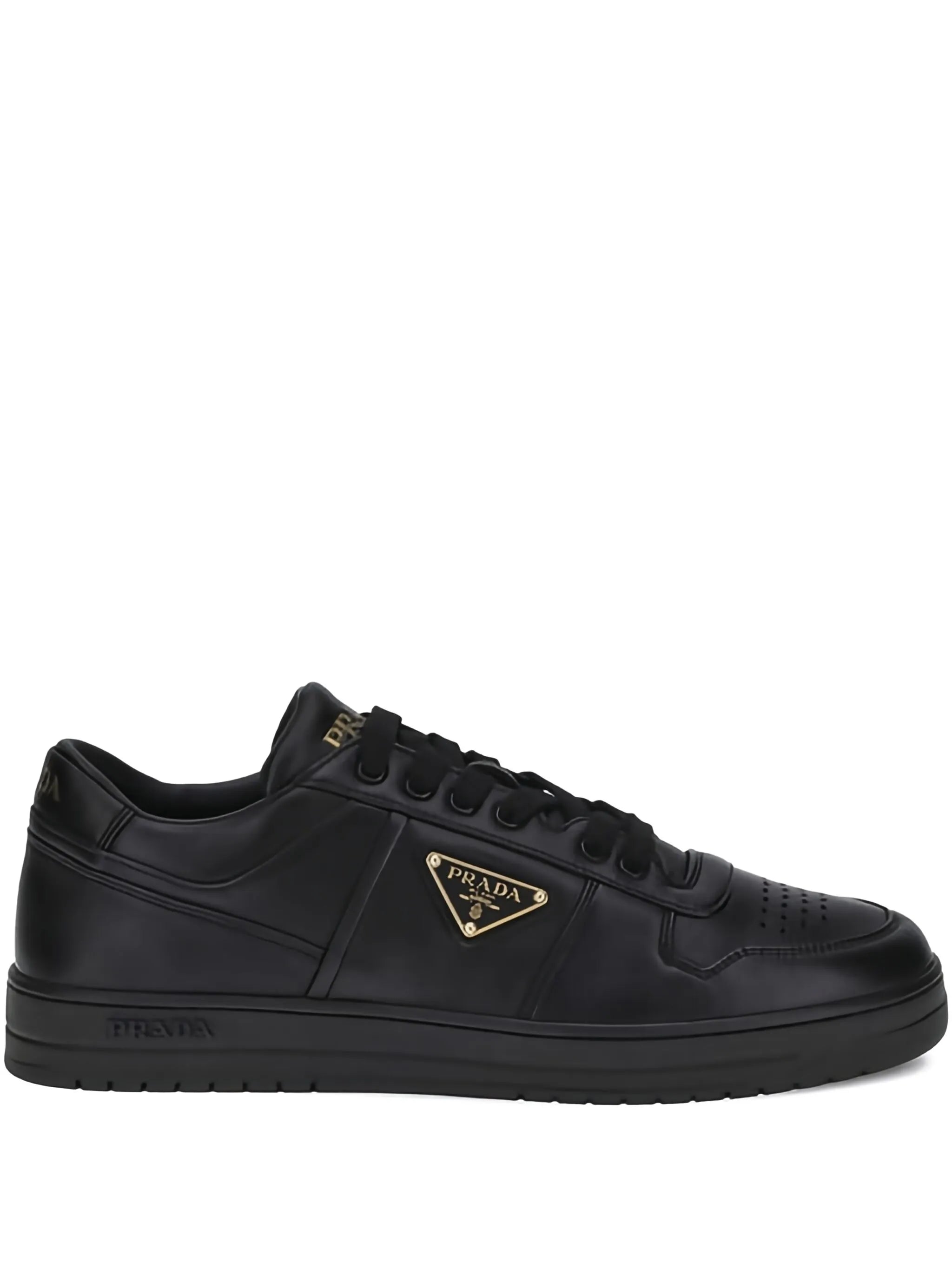 leather logo-plaque sneakers