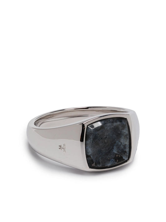 sterling silver larvikite ring