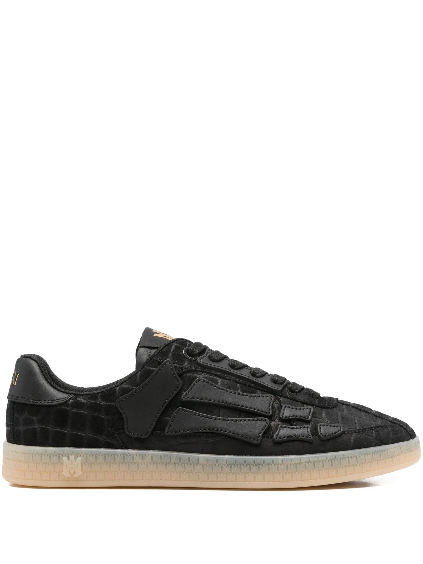 crocodile-embossed leather sneakers