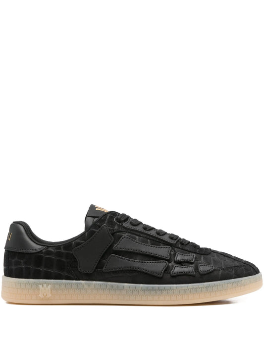 crocodile-embossed leather sneakers
