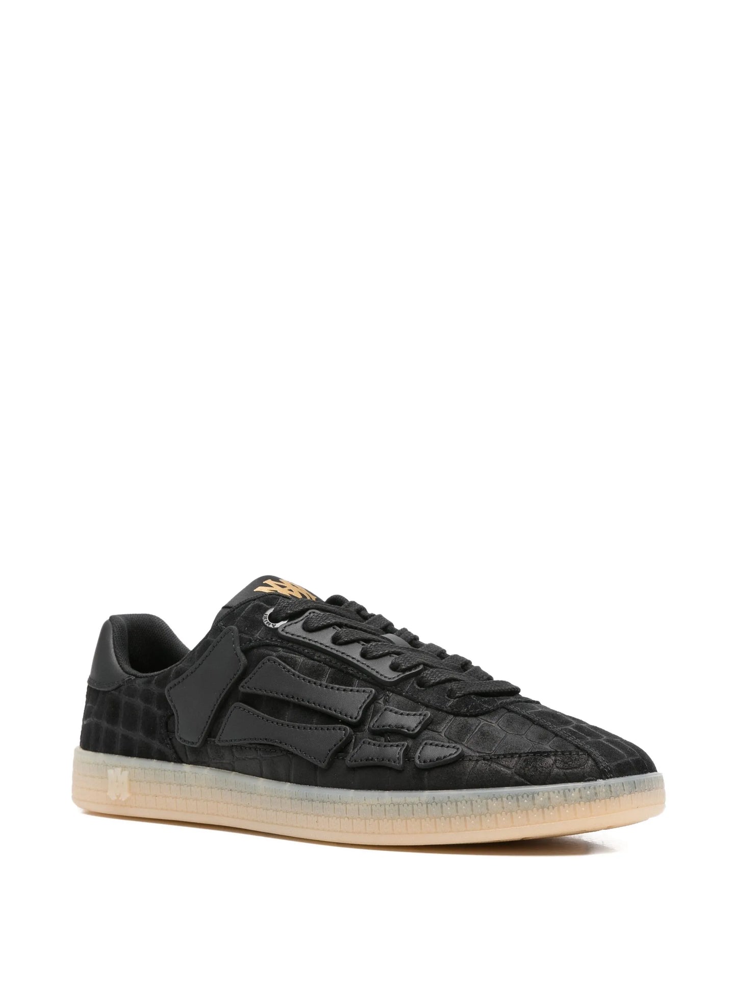 crocodile-embossed leather sneakers