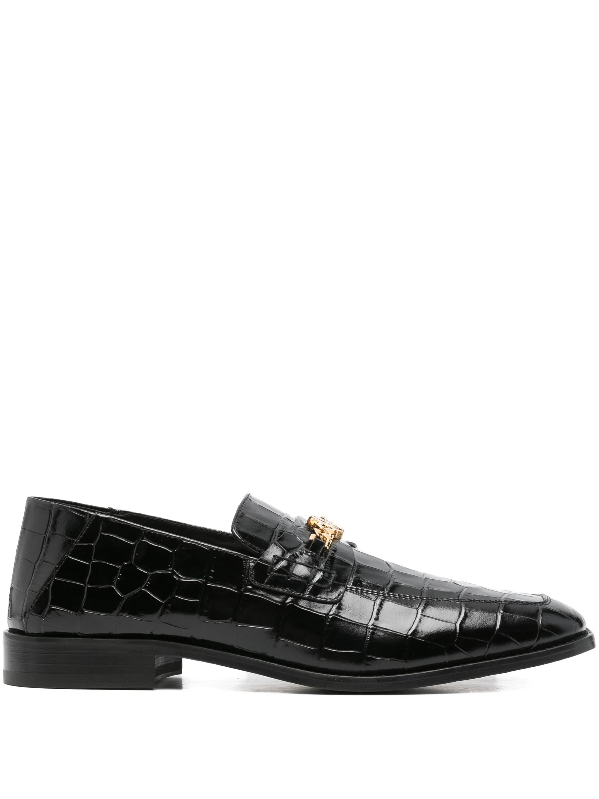 MA crocodile-embossed chain loafers